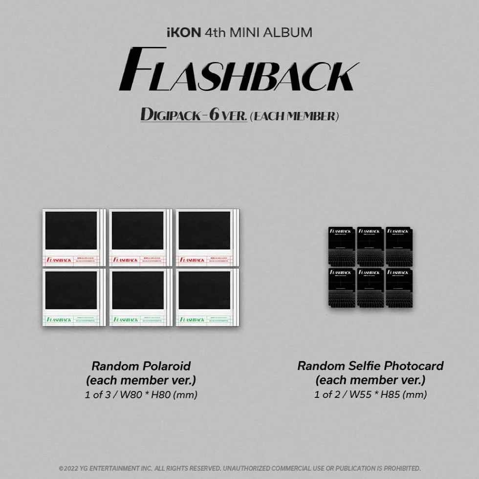iKON - 4º Mini Álbum Flashback Digipack ver. CD+Extra Photocards Set (6 versiones)
