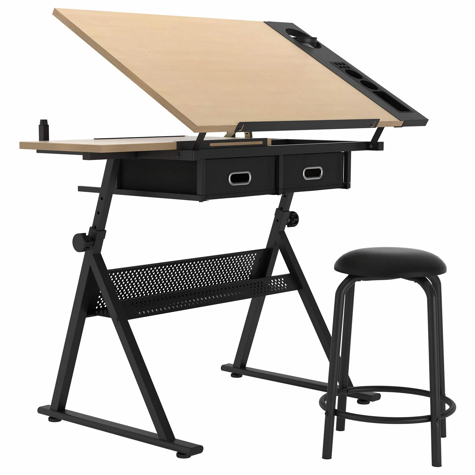 soges Escritorio de dibujo, escritorio de manualidades, mesa de dibujo, escritorio de cristal ajustable para dibujar, pintar, escribir y estudiar