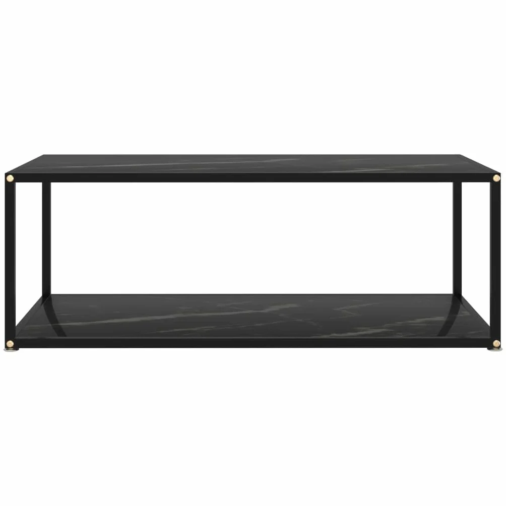 Mesa de centro moderna con diseño de 2 niveles de vidrio templado y acero, mesa de café estable con tablero resistente para salón, ideal para aperitivos, bebidas y