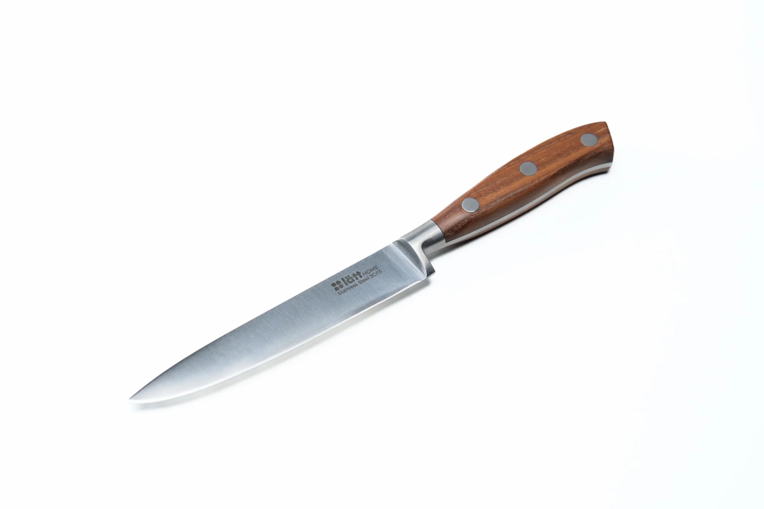 Cuchillo Multiusos 12cm - Fabricado en Acero Inoxidable - Filo Preciso - Mango de Madera - Cuchillo Cocina Cómodo y Seguro - Resistente y Duradero - Ideal para Uso Doméstico y Profesional