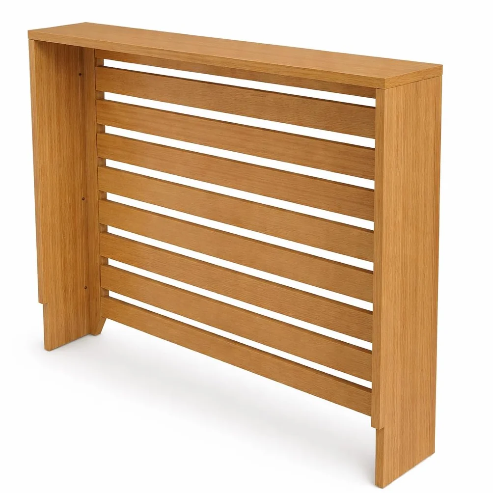 Cubre radiadores Barniz Roble. Diferentes Medidas. También fabricamos a Medida. Consultar: info@greca.info Tfno 948312264 (64 * 19 * 87 cms)
