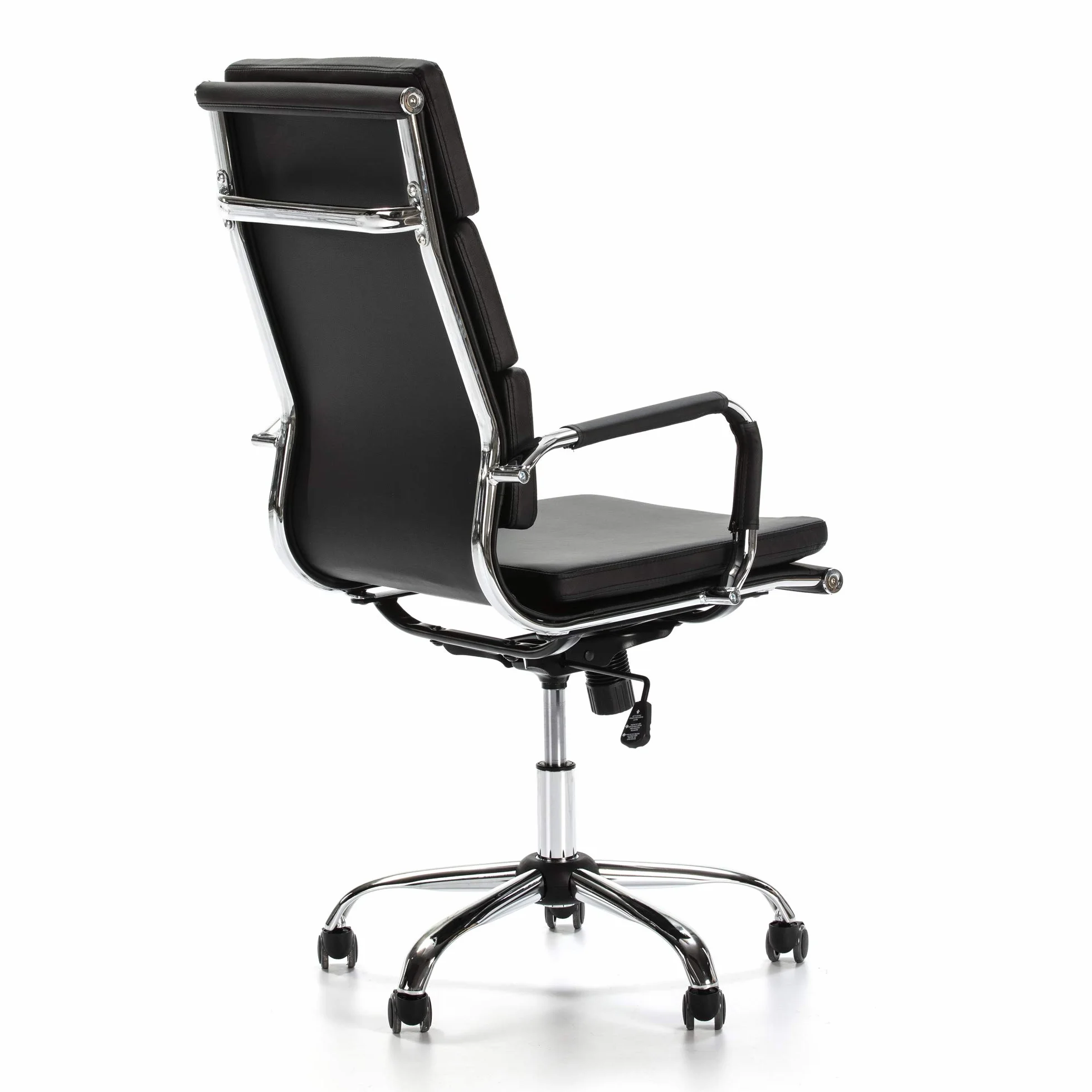 VS Venta-stock Sillón de Oficina Morgan reclinable Negro, Piel sintética, Silla ejecutiva con reposacabezas y conjín engrosados, Altura Ajustable, Diseño ergonómico