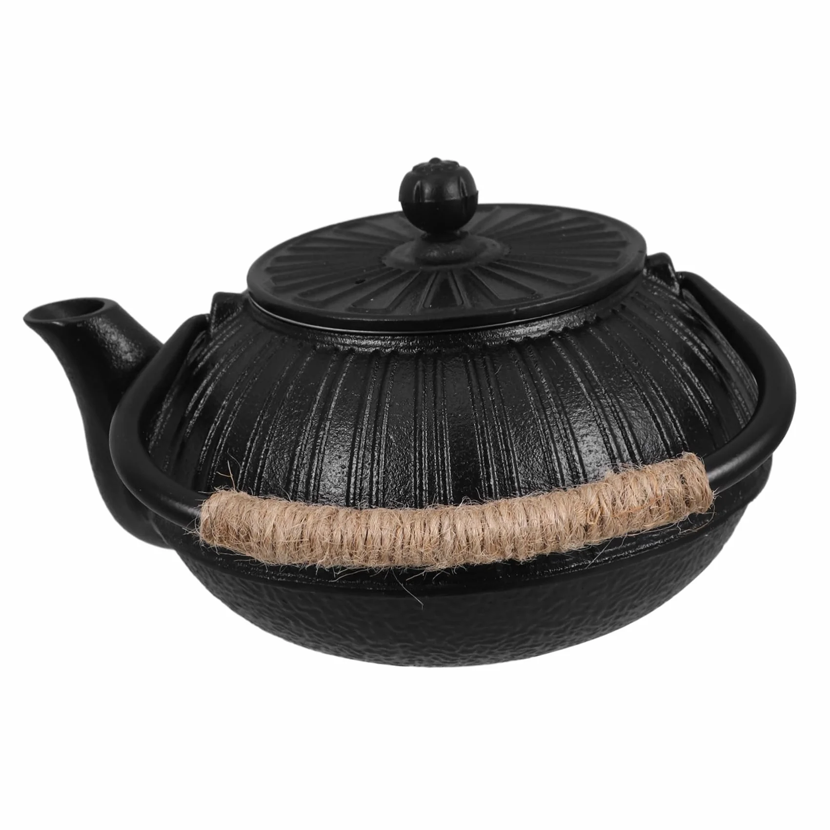 Tetera de Hierro Fundido Japonesa Pequeña de 600ml Negra | Colador para Hojas Sueltas, Diseño Elegante de Estilo Japonés, Uso en Cocina Compartir