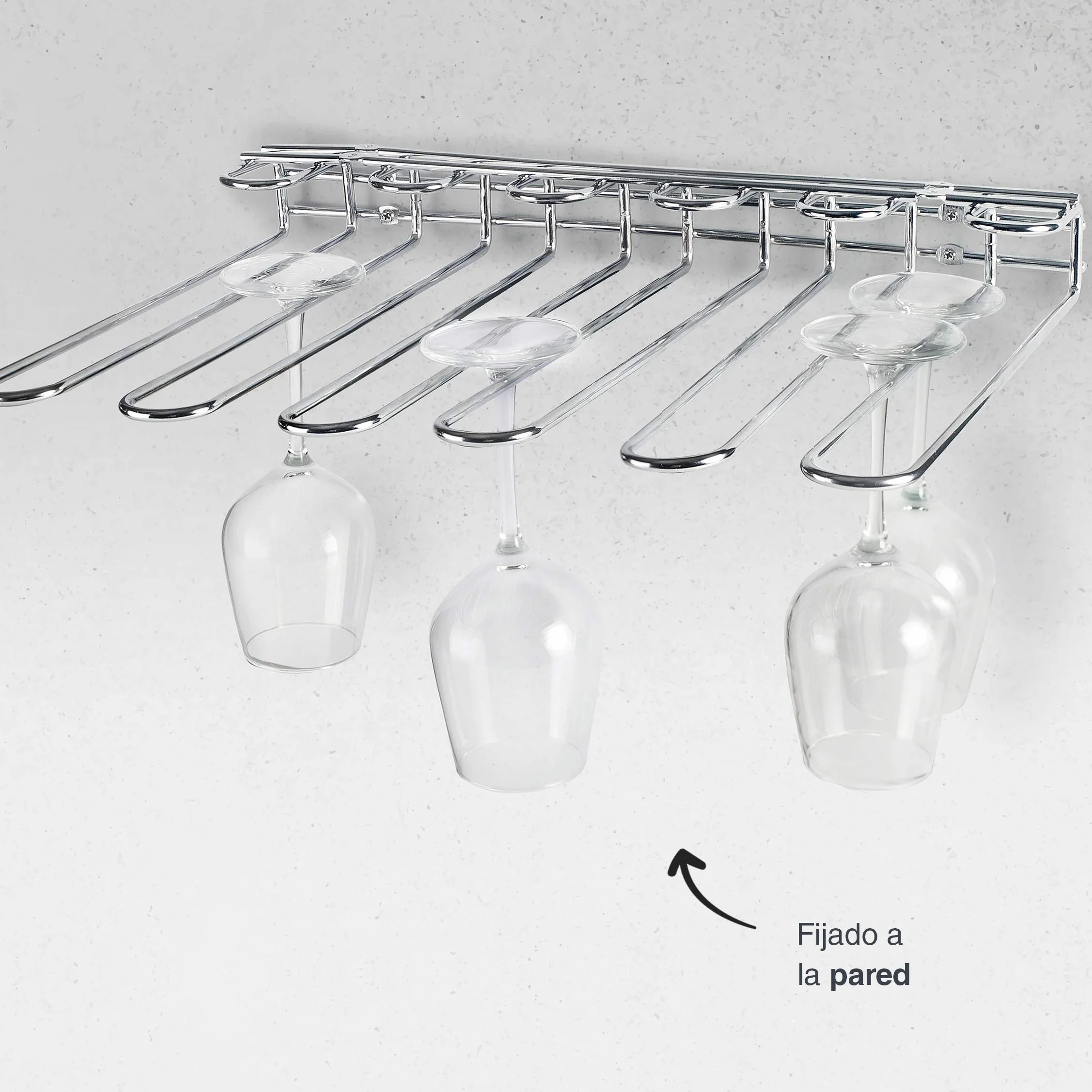 LACOR Colgador de Copas Acero Inoxidable Soporte Techo Pared 45 x 31 cm