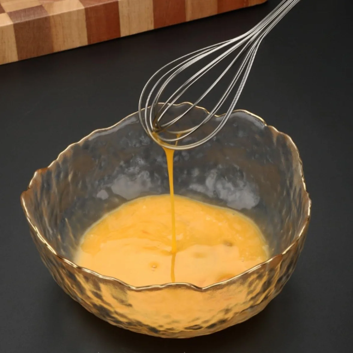 Batidor Huevos Batidor Manual For El Hogar con Mango De Madera Acero Inoxidable, Huevos, Harina, Crema, Herramientas For Hornear Utensilios Cocina(27.5x6cm)