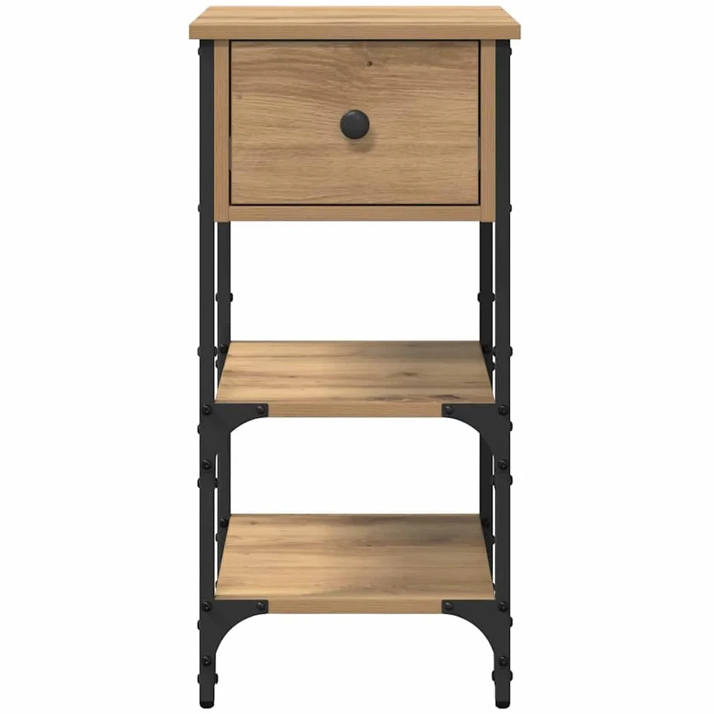 Mesita de noche marrón 33,5 x 36 x 70 cm, madera maciza renovada, mesita de noche para dormitorio, moderna para salón, dormitorio, estudio, habitación de invitados, A2