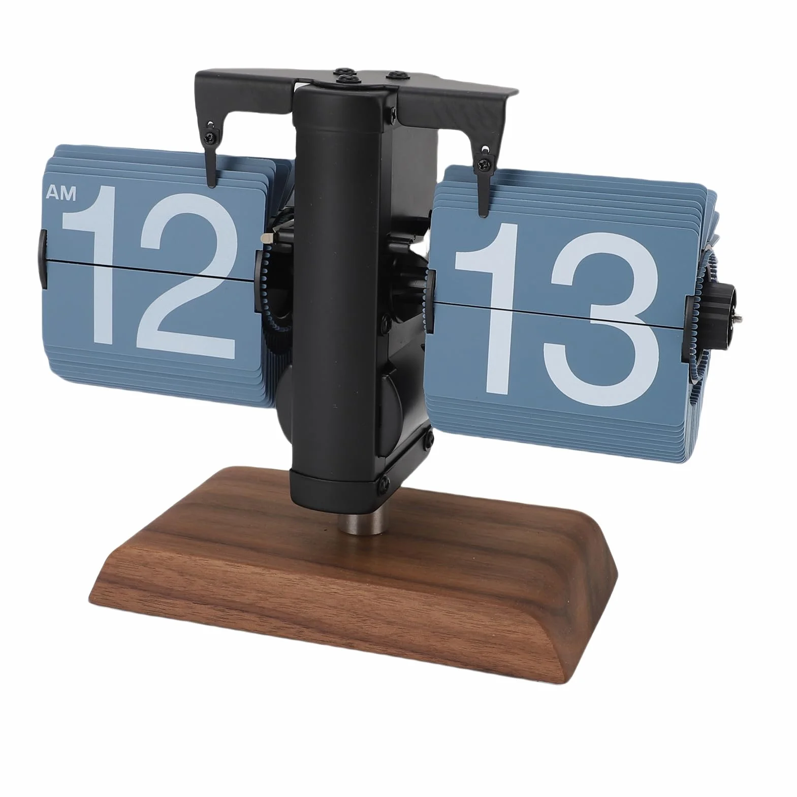 Pissente Reloj Digital Abatible con Pilas, Base de Madera de Acero Inoxidable, Reloj de Escritorio Fácil de Leer para Sala de Estar, Oficina, Estudio, Artículo de Colección, Acero Inoxidable 304,