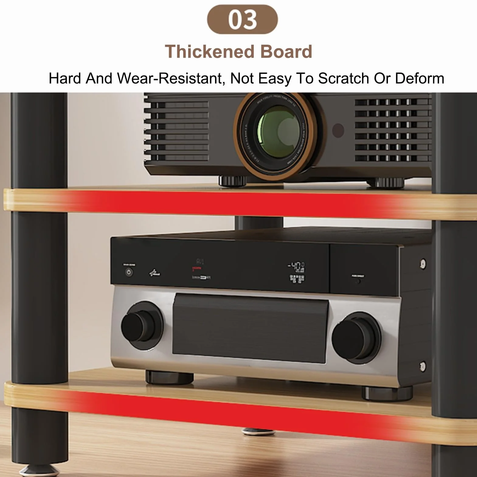 Moderno soporte para gabinete AV, estante para reproducción de discos, soporte de CD/DVD para consolas de juegos y cajas de TV, amplio espacio, marrón, 50 x 47 cm