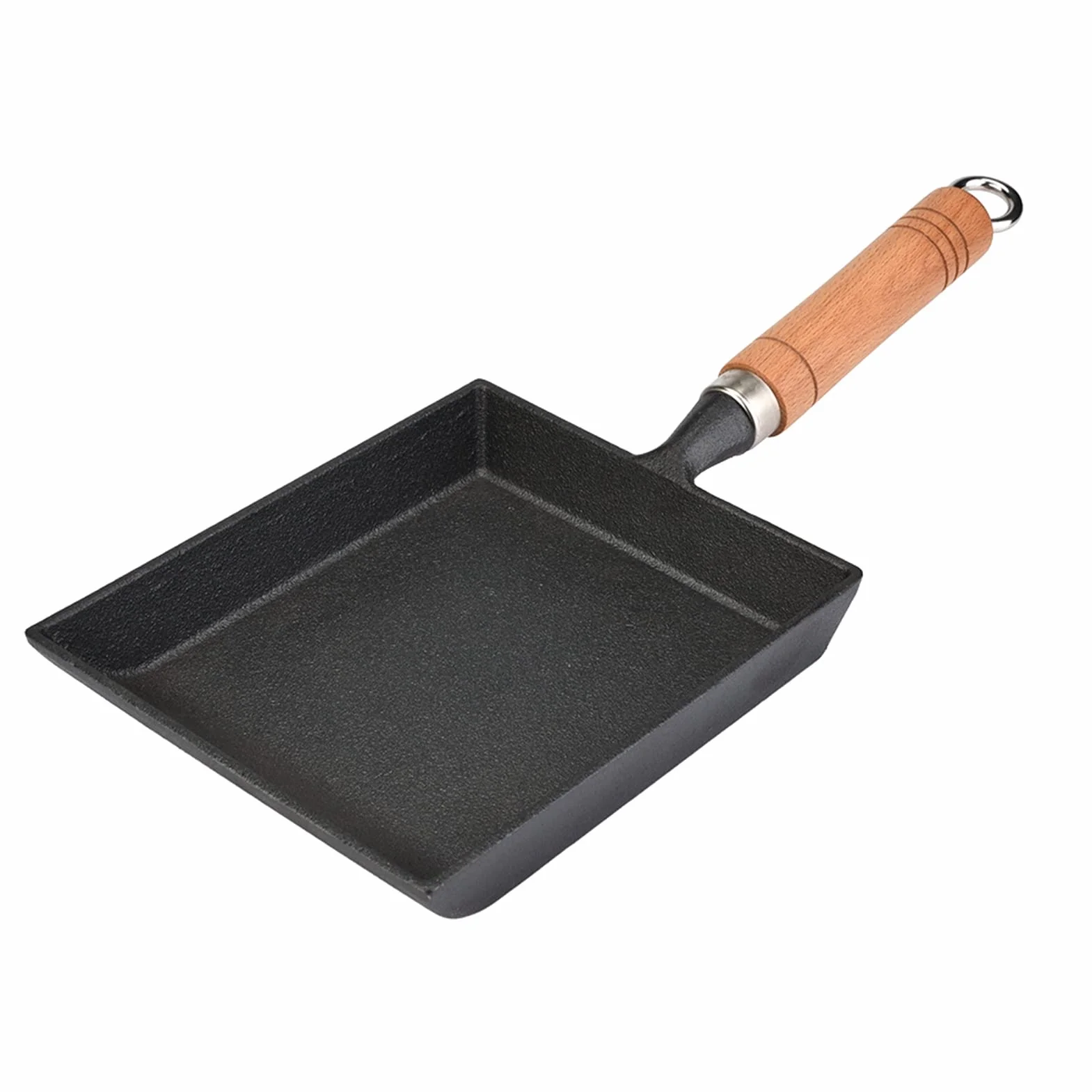 Ymiko Tamagoyaki Sartén para tortilla japonesa/sartén para huevos, mini sartén para tortilla de hierro Olla para tortilla Tamagoyaki Mango de madera