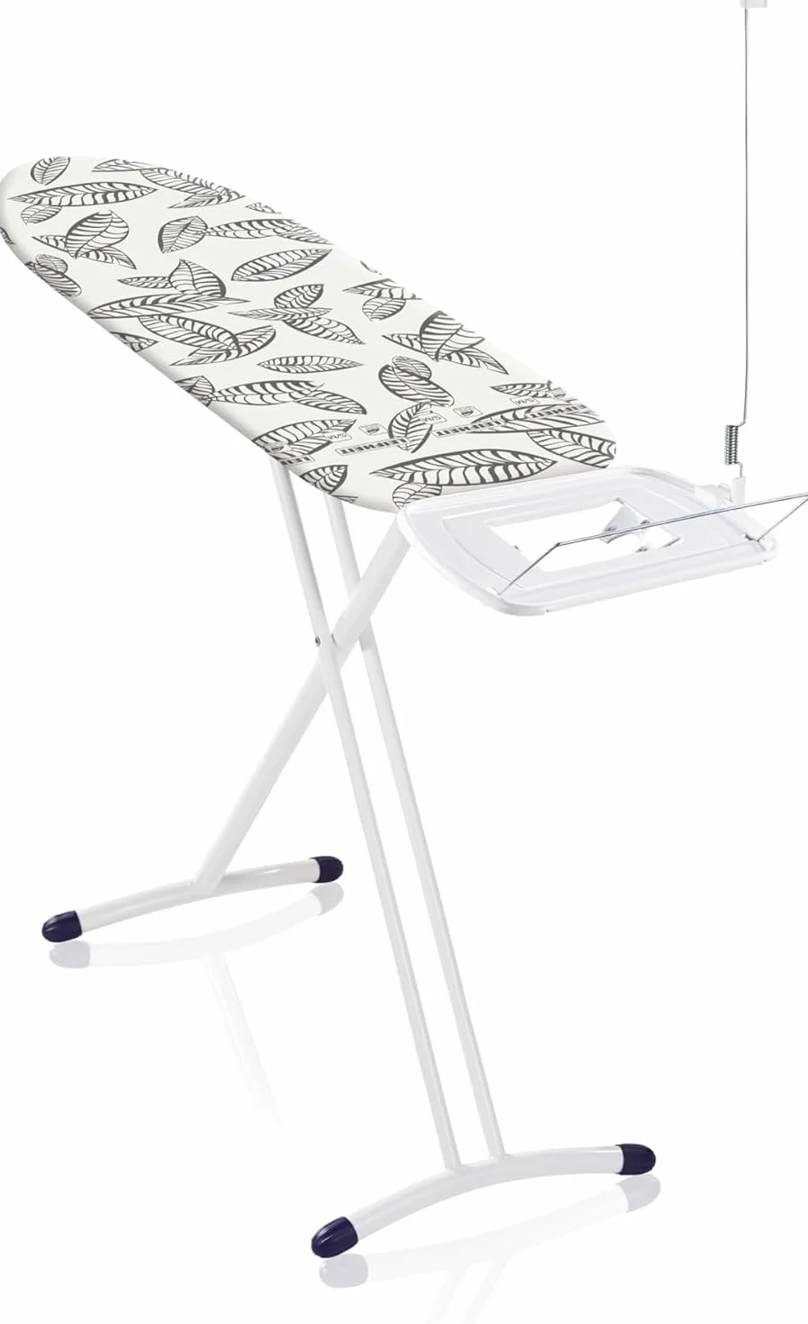 Leifheit Tabla de planchar plegable Air Board Express M Solid, mesa de planchar estable y ultraligera, tabla de planchado regulable en altura, Rojo/Blanco (72565)