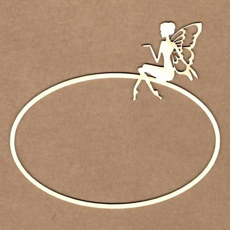 KORA projects - Chipboard - Marco con hada – Silueta de cartón prensado para Scrapbooking y Manualidades