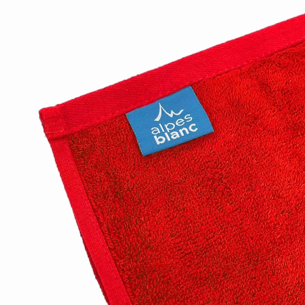 Alpes Blanc Juego de 2 toallas de baño de algodón y bambú, 600 g/m² (rojo, 100 x 150)
