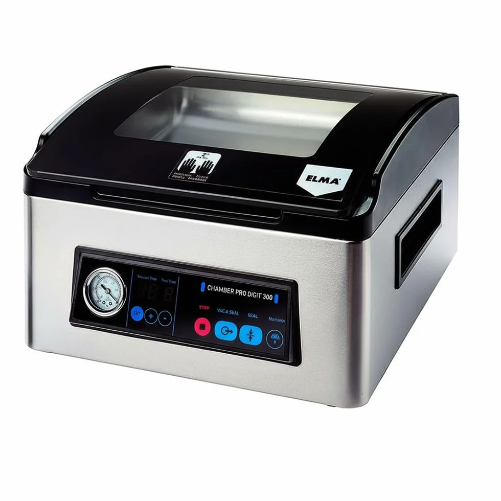 ELMA Envasadora al Vacío Profesional Chamber Pro Digit 300 | Uso Intensivo, Barra de Sellado de 30 cm, Permite Envasar y Sellar con Líquidos, 43 x 36 x 23.5 cm, 350 W, Incluye Bolsas al Vacío