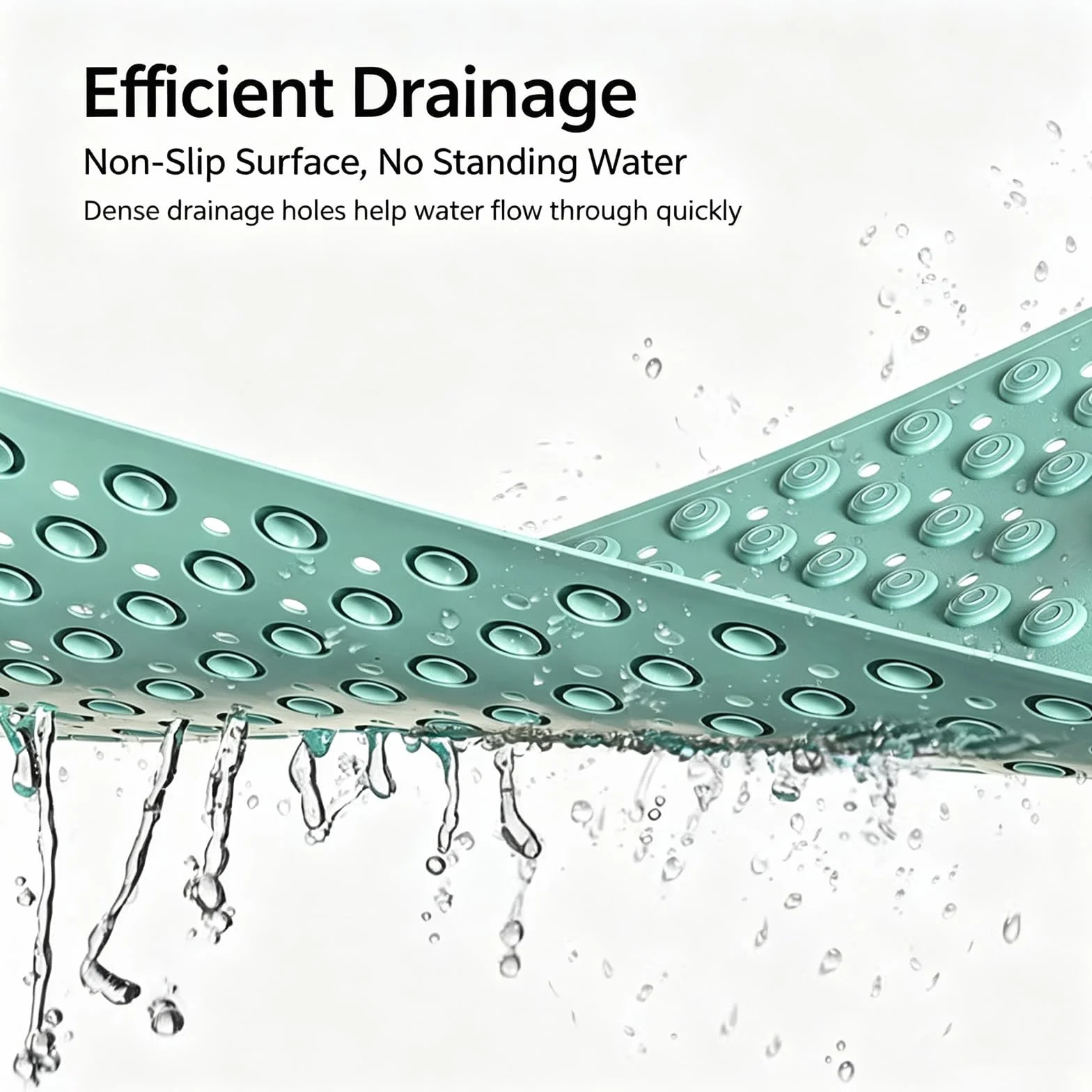 Antideslizante para Ducha material TPE ecológico Alfombra Bañera 36.5x69/50x80/59x89cm potente ventosa con Drenaje Enrollable Secado Cuenta con una zona cepillado cerdas suaves suelos encharcados