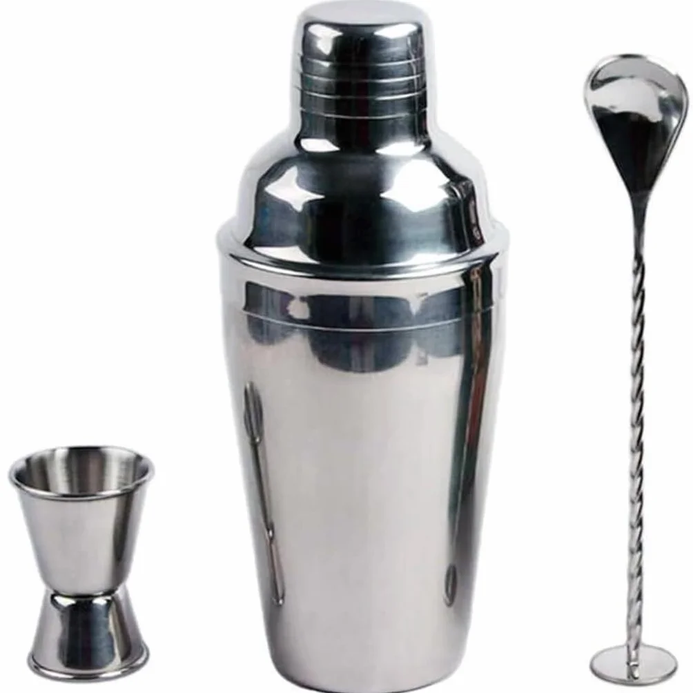 Coctelera para Cócteles Juego de Coctelera Mezclador de Acero Inoxidable de 3 Piezas para Principiantes, Juego de Herramientas para Tienda de té y Leche, coctelera Coctelera de Cóctel