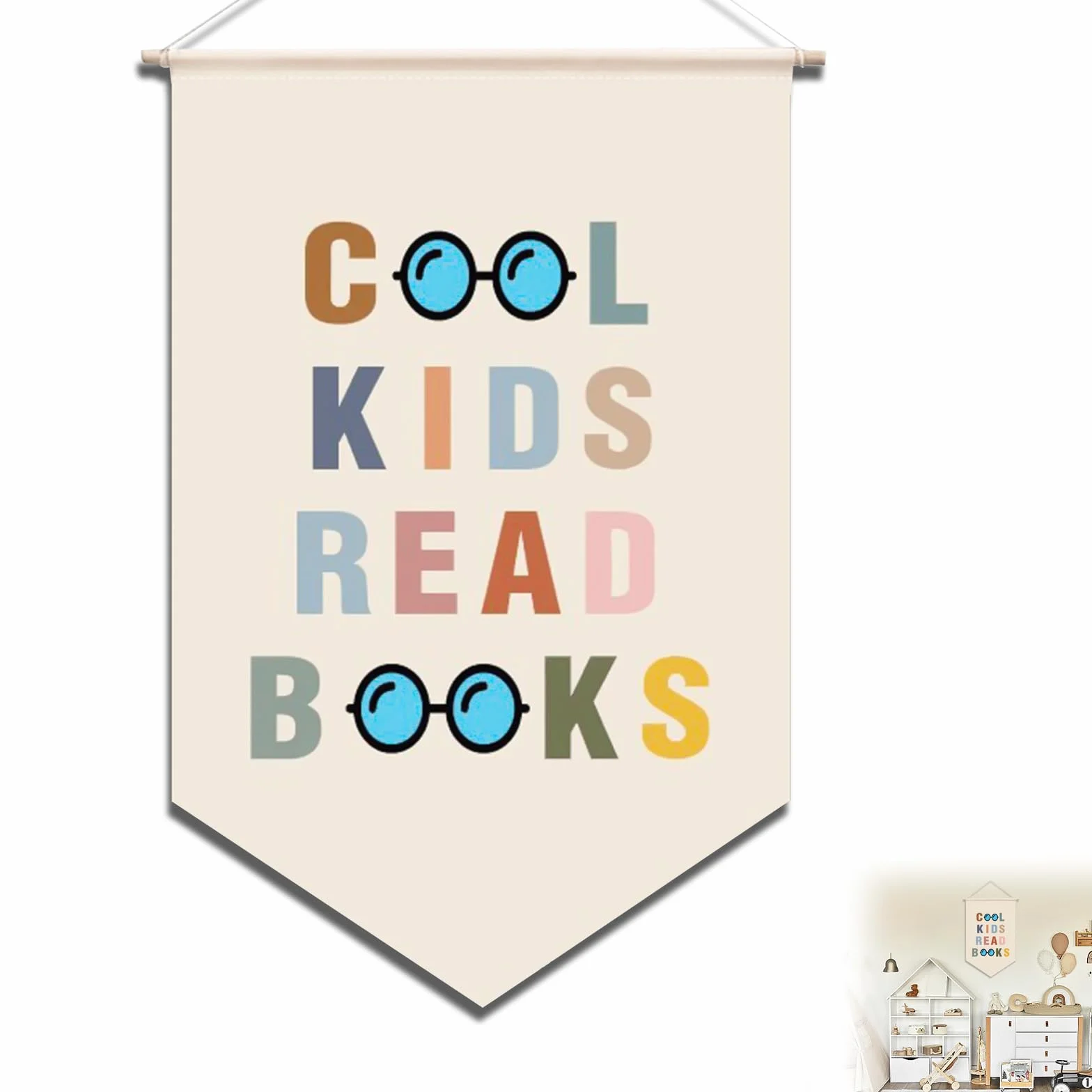 Rincón de lectura para niños decoración bohemia aula diseño simple natural fresco biblioteca pared