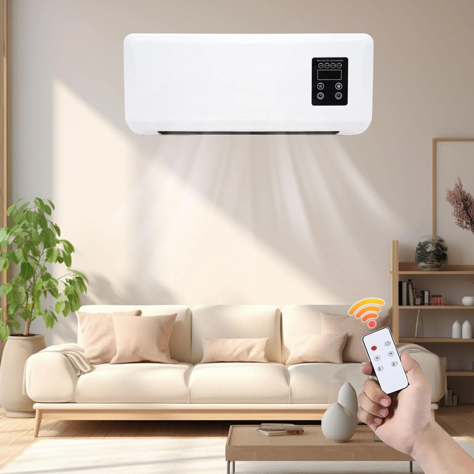 Ventilador de Pared con Control Remoto, Sistema de Climatización, Enchufe UE 220 V, Aire Acondicionado Sin Unidad Exterior para Casa, Dormitorio, Salón