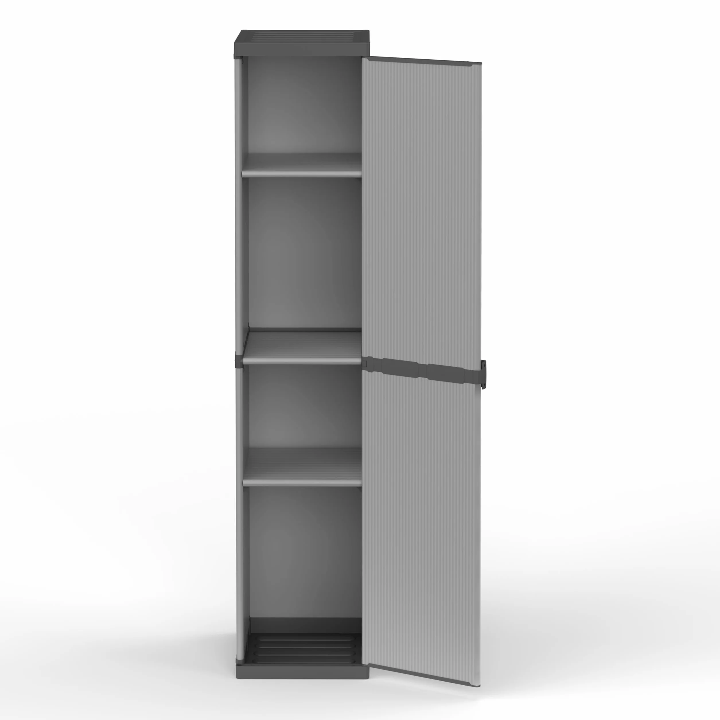 Armario de 1 puerta para interior/exterior utilizable también como botellero con estantes regulables en altura, 34 x 40 x 165 cm