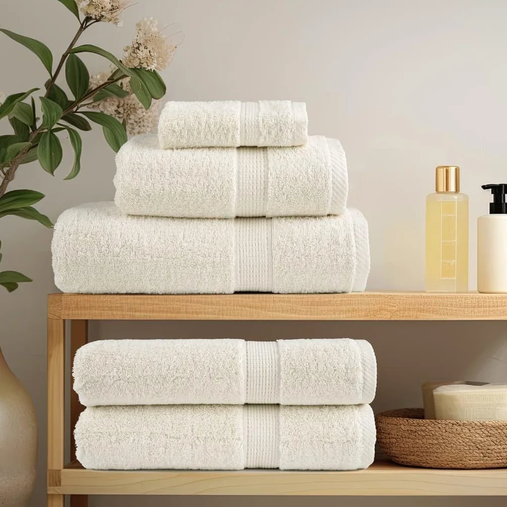 Solund - Juego de 8 toallas absorbentes de algodón de alta calidad, 600 g/m², con práctico gancho para colgar, para hotel y hogar