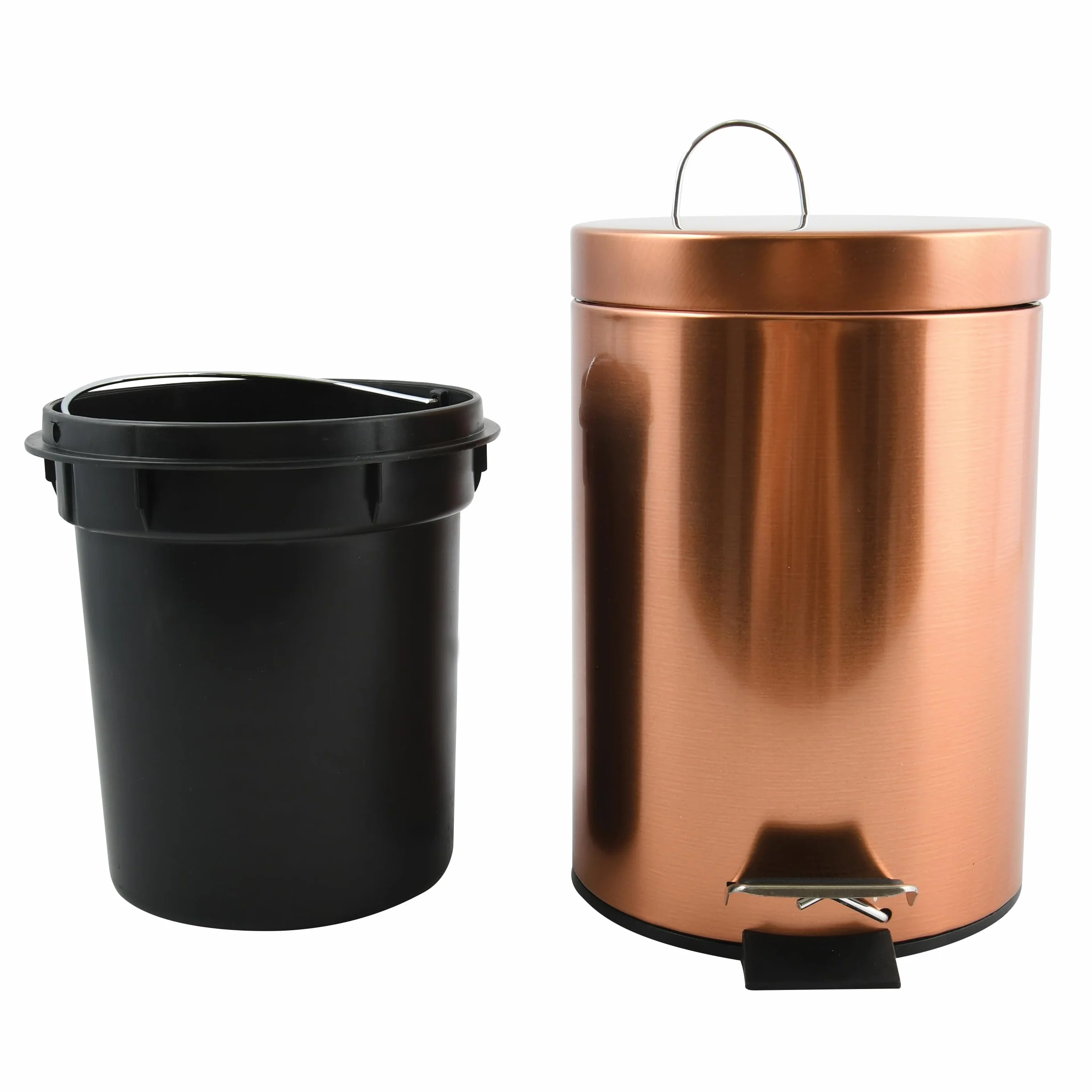 Papelera con Pedal Acero HANS 3L Efecto Cobre