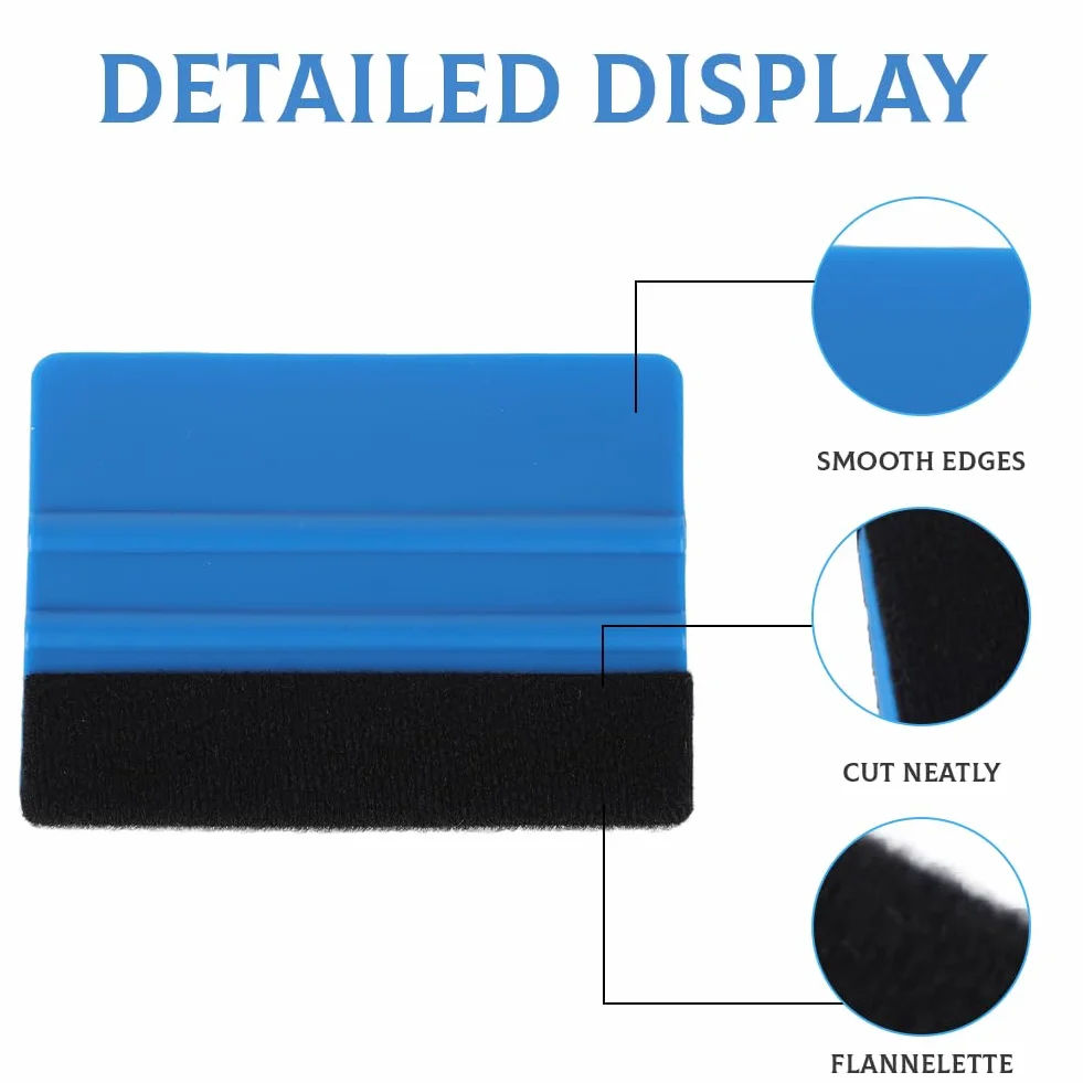 Espátula Vinilo 20 Piezas, Gamuza Suave Fieltro Herramienta para Alisar Envoltura Coche Tinte Ventanas