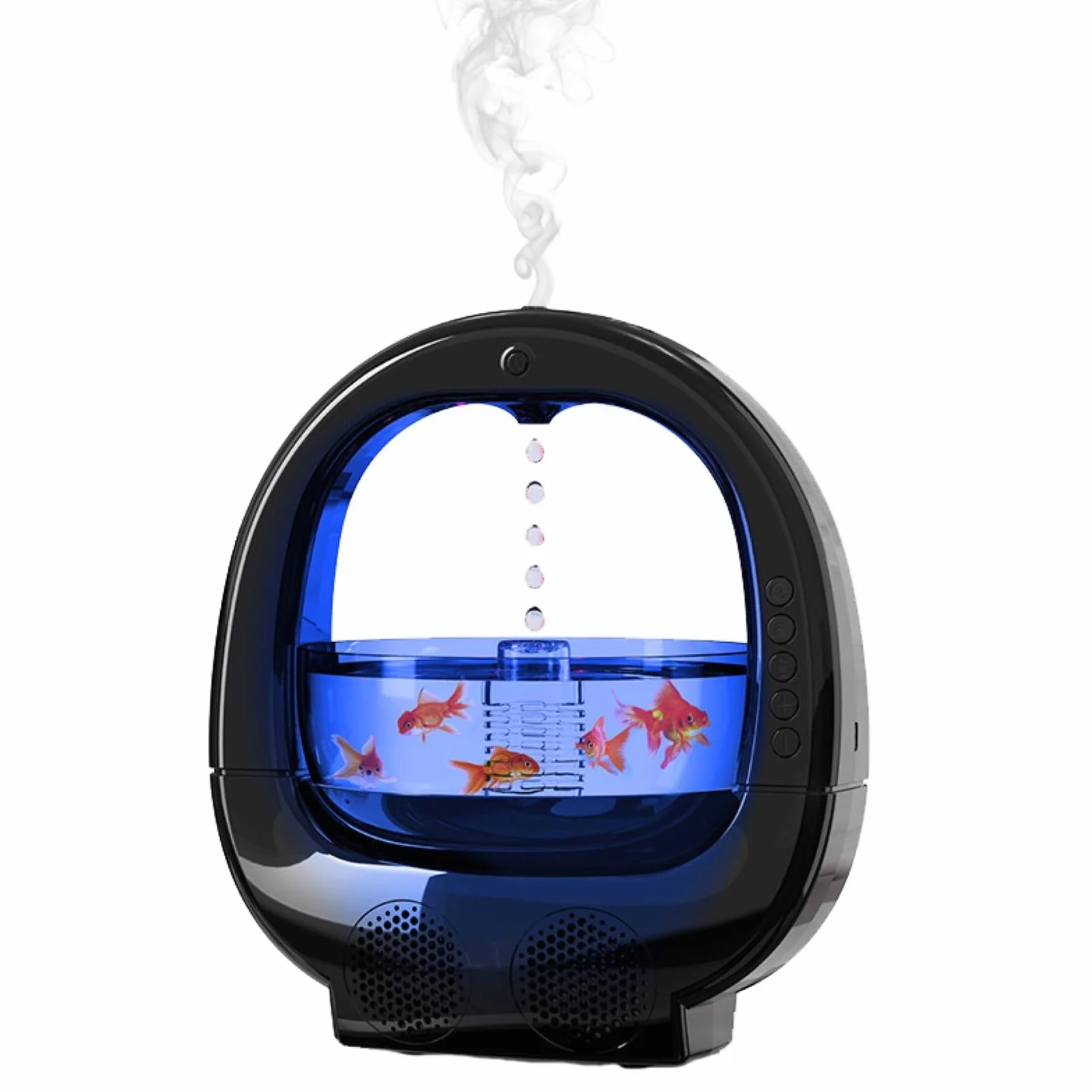 Humidificador Aire Portátil Para El Dormitorio,Humidificador Aire Sobremesa Personal Con Luz Cíclica Colores Y Apagado Automático (Color : Black, Size : 231 * 256 * 162mm)
