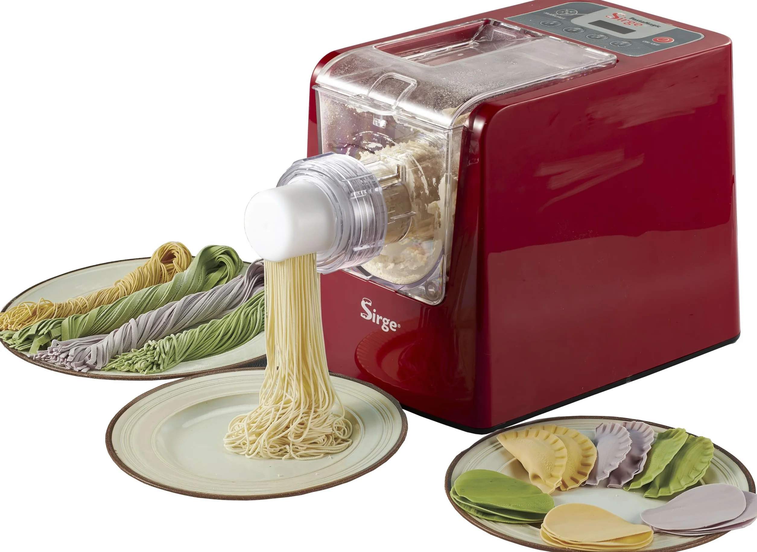 Sirge Pastamagic Máquina para la pasta, Máquina de Hacer Pasta y Fideos, 300 W - 22 formas - Salida de pasta vertical para no estropearla. para 900 gr. de pasta - Incluye Accesorios para ravioloni