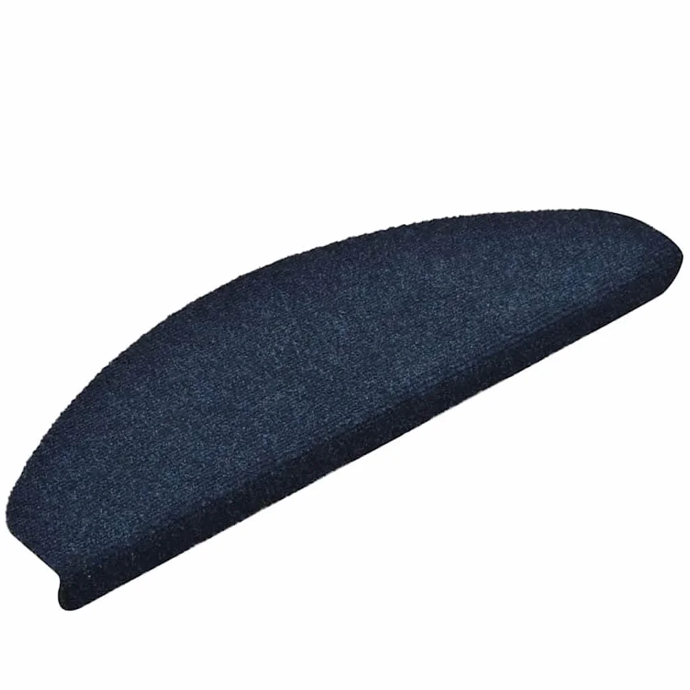 Alfombrillas autoadhesivas para escalones, 15 unidades, 65 x 21 x 4 cm, color azul marino, semicirculares, antideslizantes, con alfombrilla antideslizante para escaleras de madera, protección