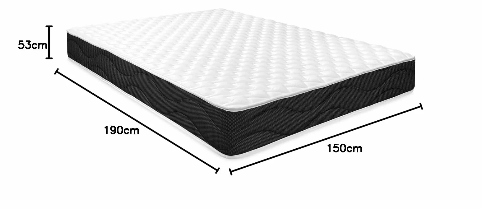 Homey - Cama Completa con Colchón Sleep Pro Reversible + Somier de Láminas Basic con 6 Patas Abrazadera, 150 x 190