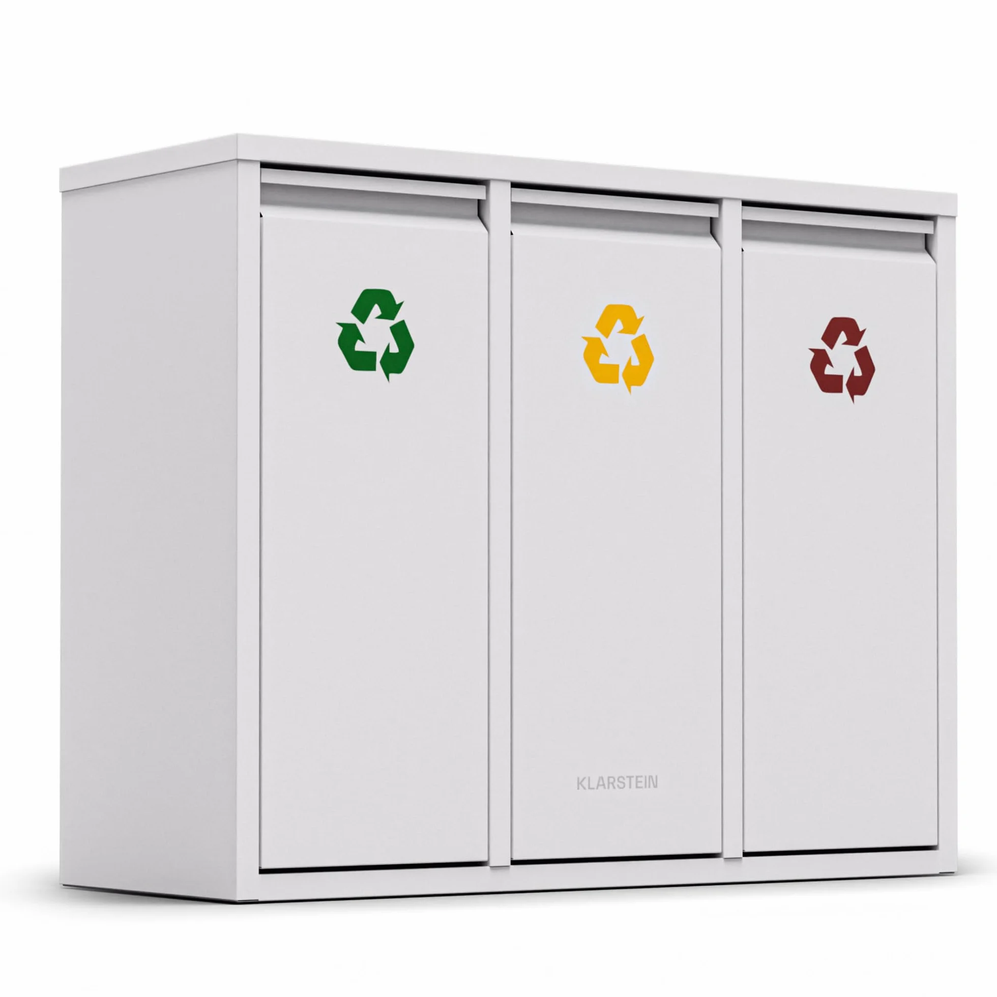 KLARSTEIN Ordnungshüter 3 Cubo de basura cocina - 45L separación de residuos, 3 cubos de 15L, acero inoxidable, extraíbles, papelera cocina