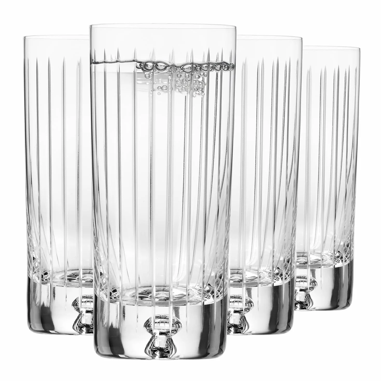 Krosno – Vasos para agua, zumos y bebidas de 300 ml – Juego de 4 piezas – Colección Saga – Cristal – Hechos a mano y tallados – Ideal como regalo