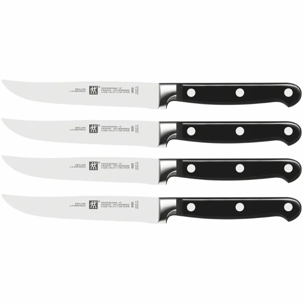 ZWILLING Professional S - Juego de 4 Cuchillos chuleteros