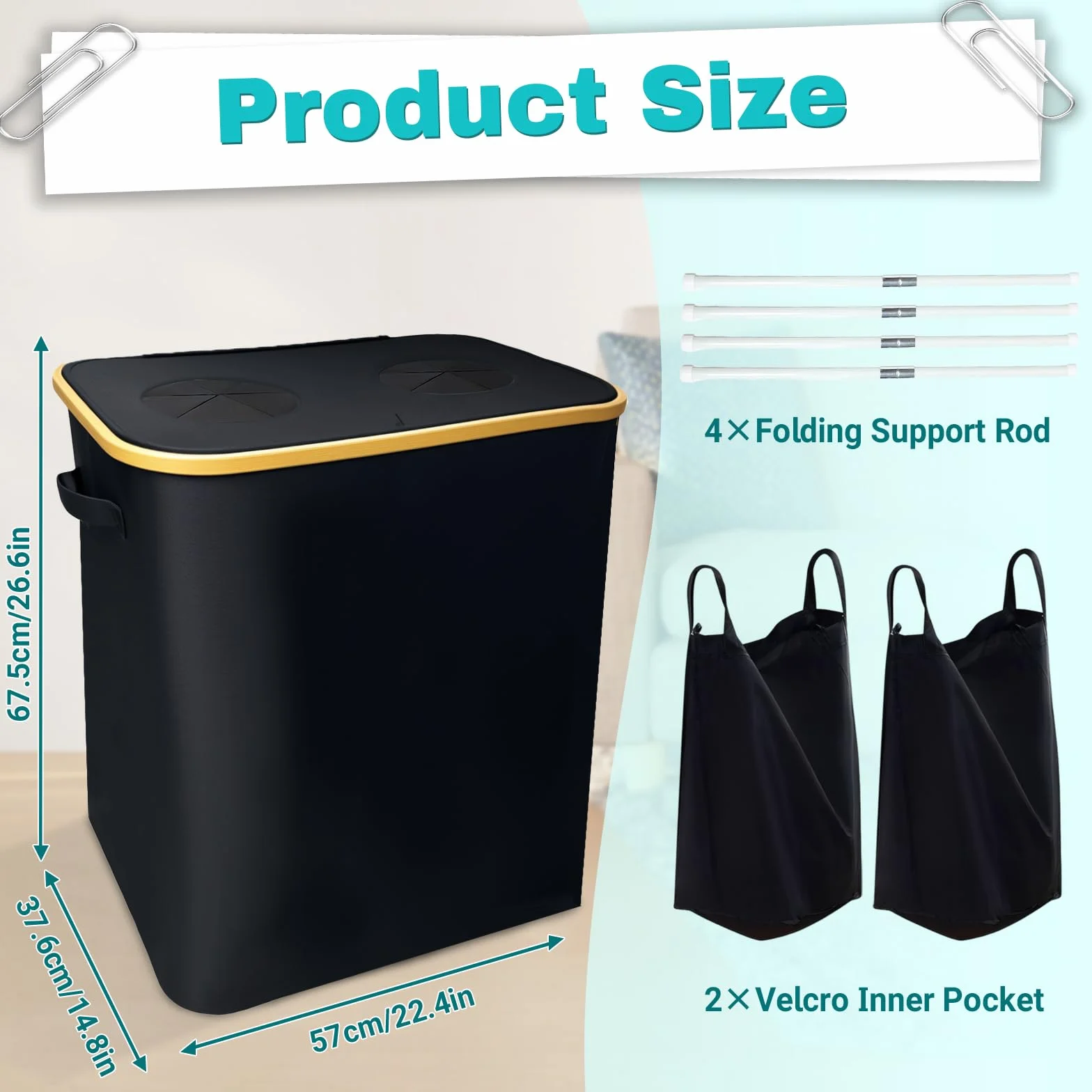 140l Xl Contenedores De Reciclaje Cubos Reciclaje Con 2 Bolsas De Transporte Recolector De Botellas Reutilizable Basura Reciclaje Colector De Botellas Cestos Para La Colada Plegables Cesto Ropa Sucia