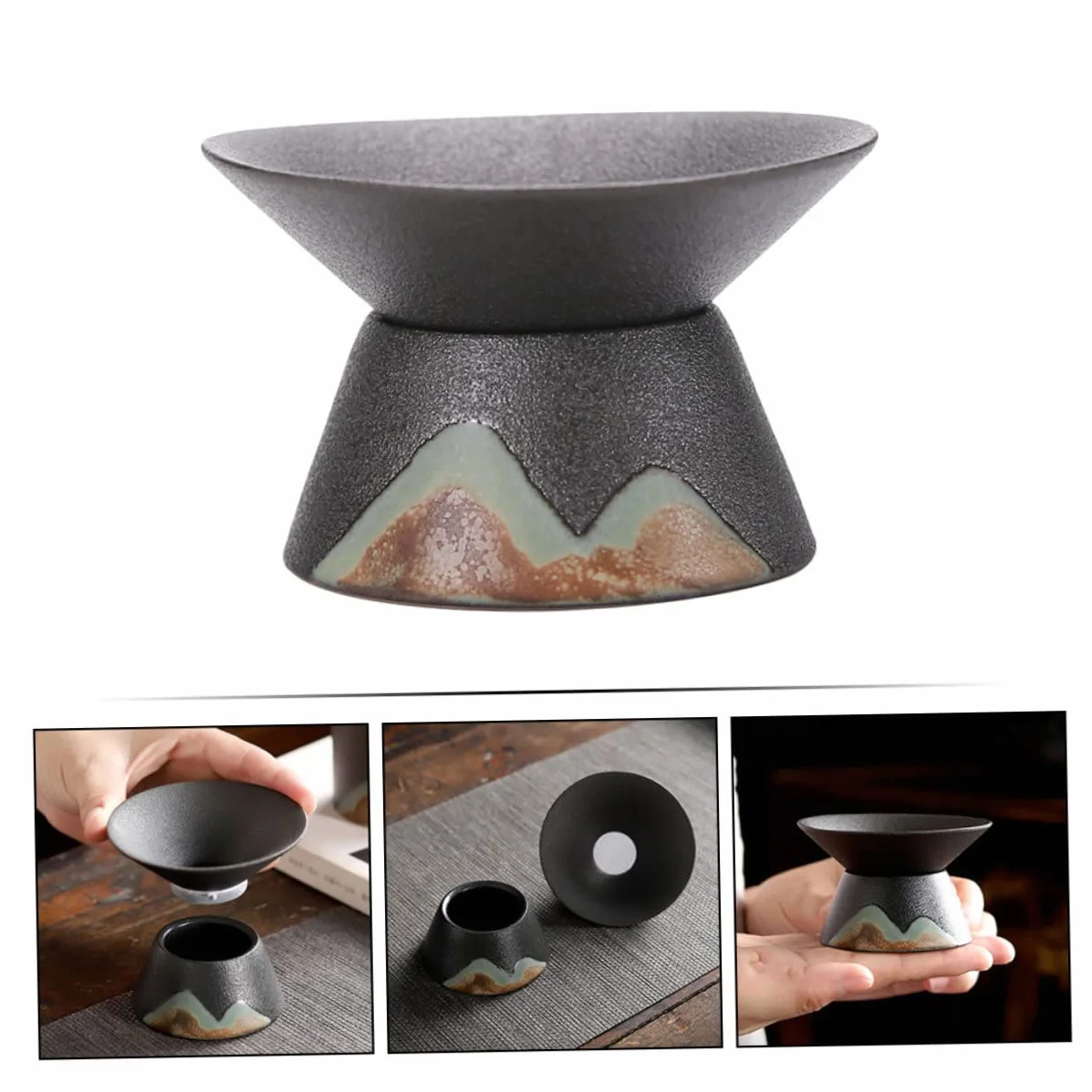 OUNONA 3piezas Colador De Té De Cerámica Filtro Delicado Para Infusiones Para Uso Doméstico y Reuniones Diseño Práctico y Compacto Alta Densidad Para Filtrado