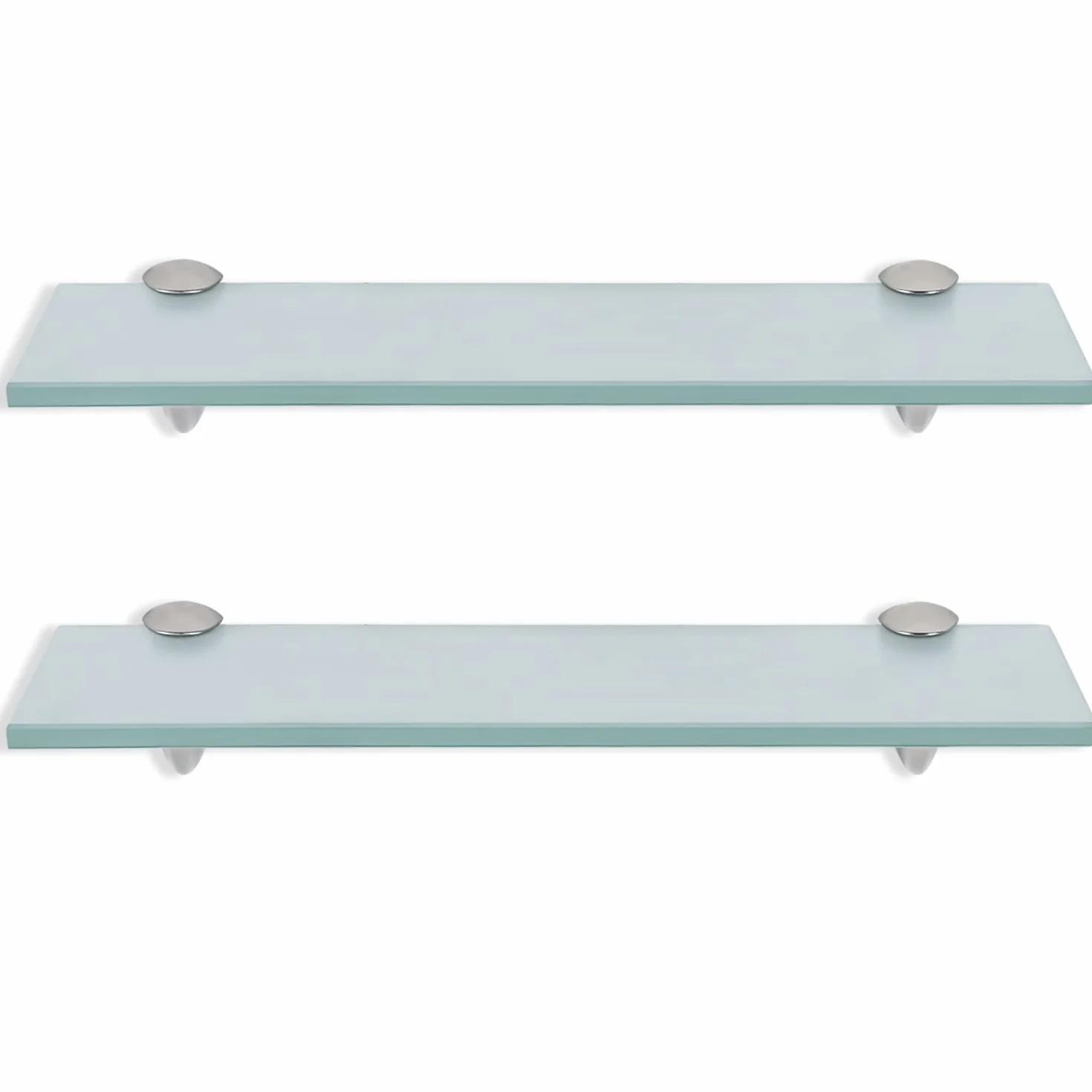 2 estantes de cristal con soporte de pared y cristal templado de seguridad de 8 mm y soporte, perfecto como estante de ducha o baño para baño, cocina, balcón (50 x 10 x 0,8 cm)