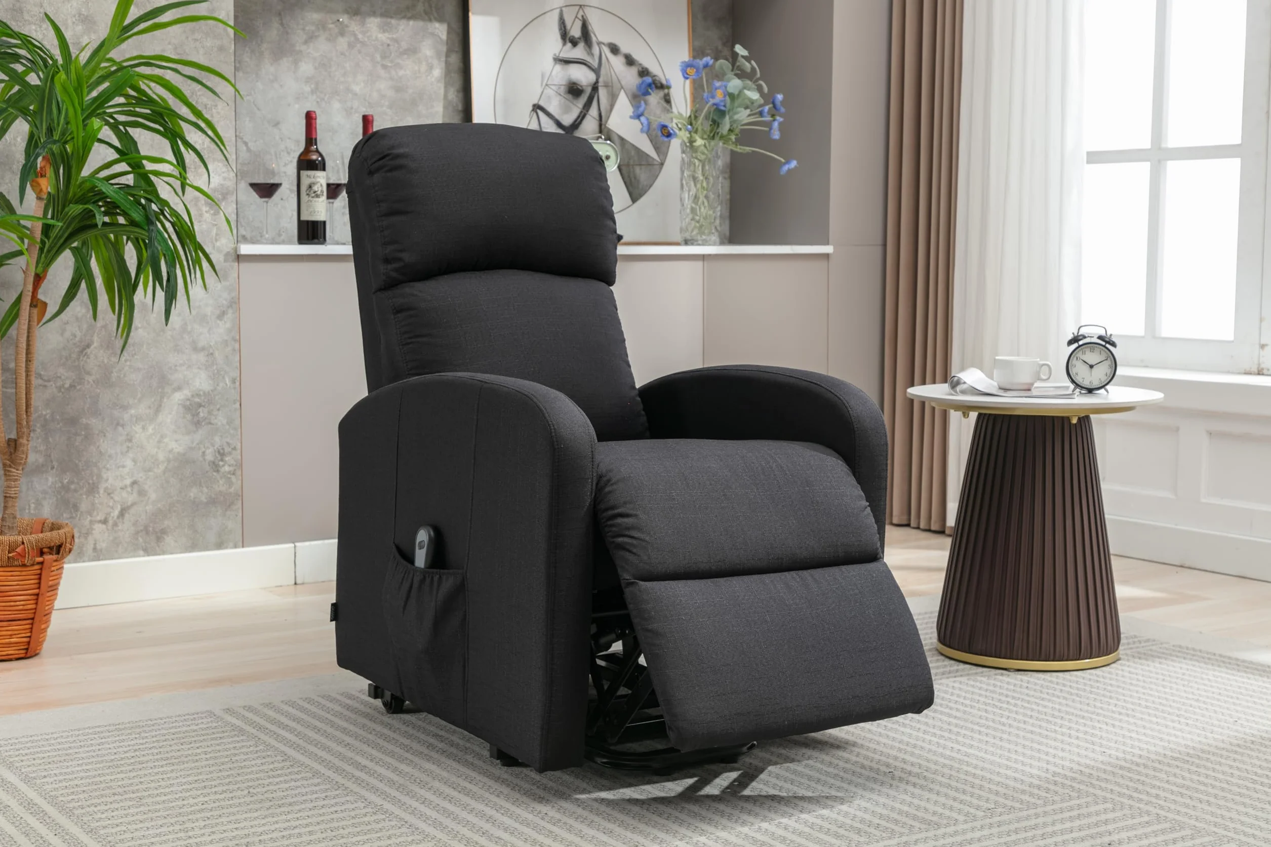 Astan Hogar Sillón Relax con Función Auto-Ayuda (Levanta Personas), Reclinación Eléctrica, Tapizado en Tela, Modelo Premium Plus AH-AR30630NG