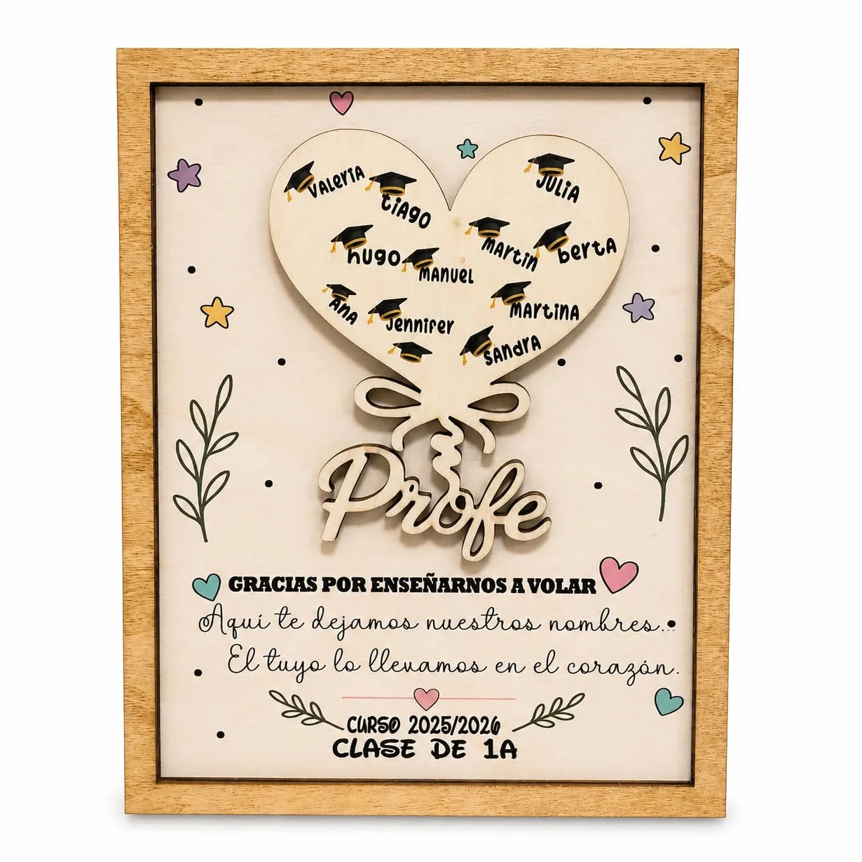 Regalo Personalizado para Profesora Infantil Guardería Acabados Premium Fácil Limpieza Fin de Curso