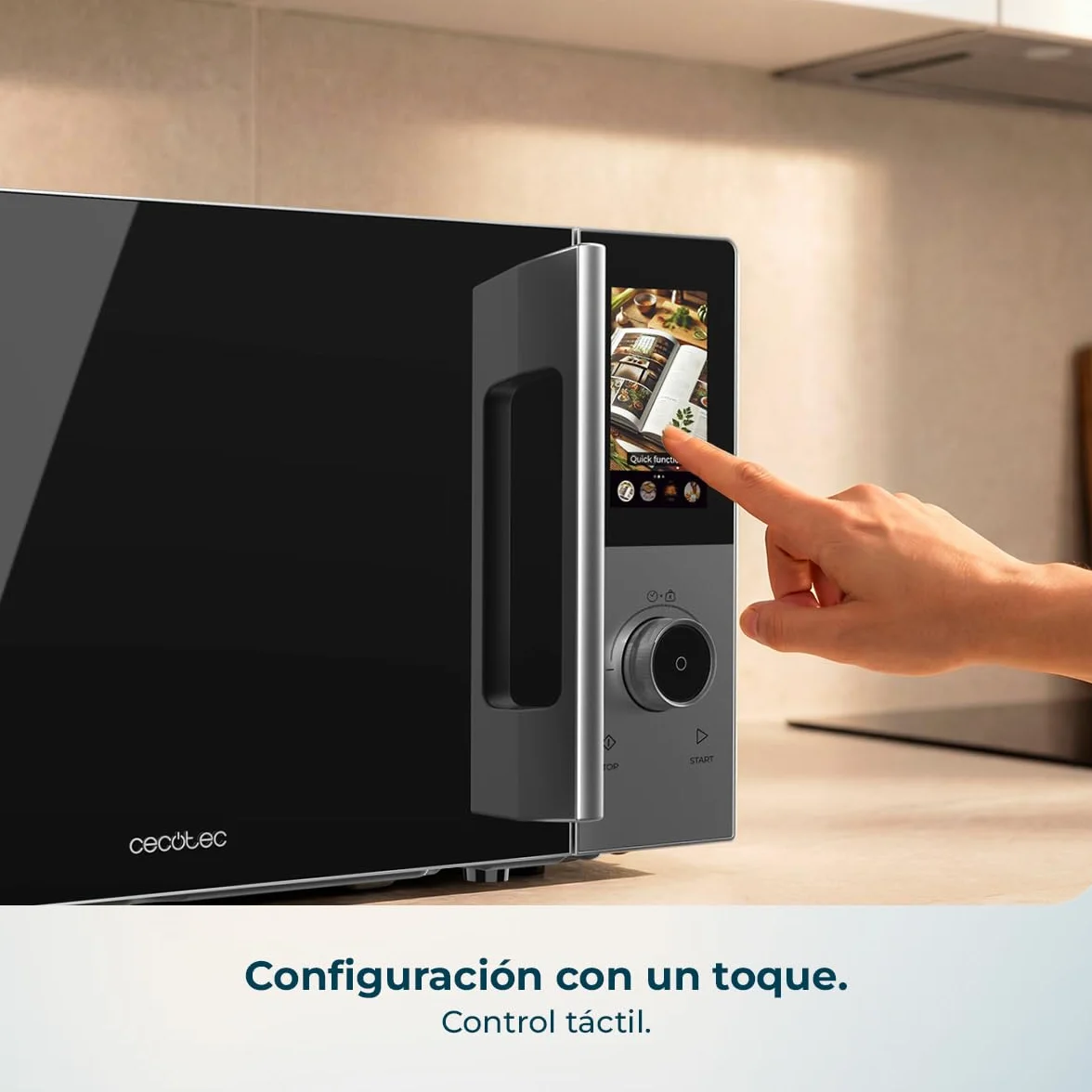 Cecotec Microondas Digital Táctil Convección y Grill 28L 900W 1200W 2200W 8 Programas
