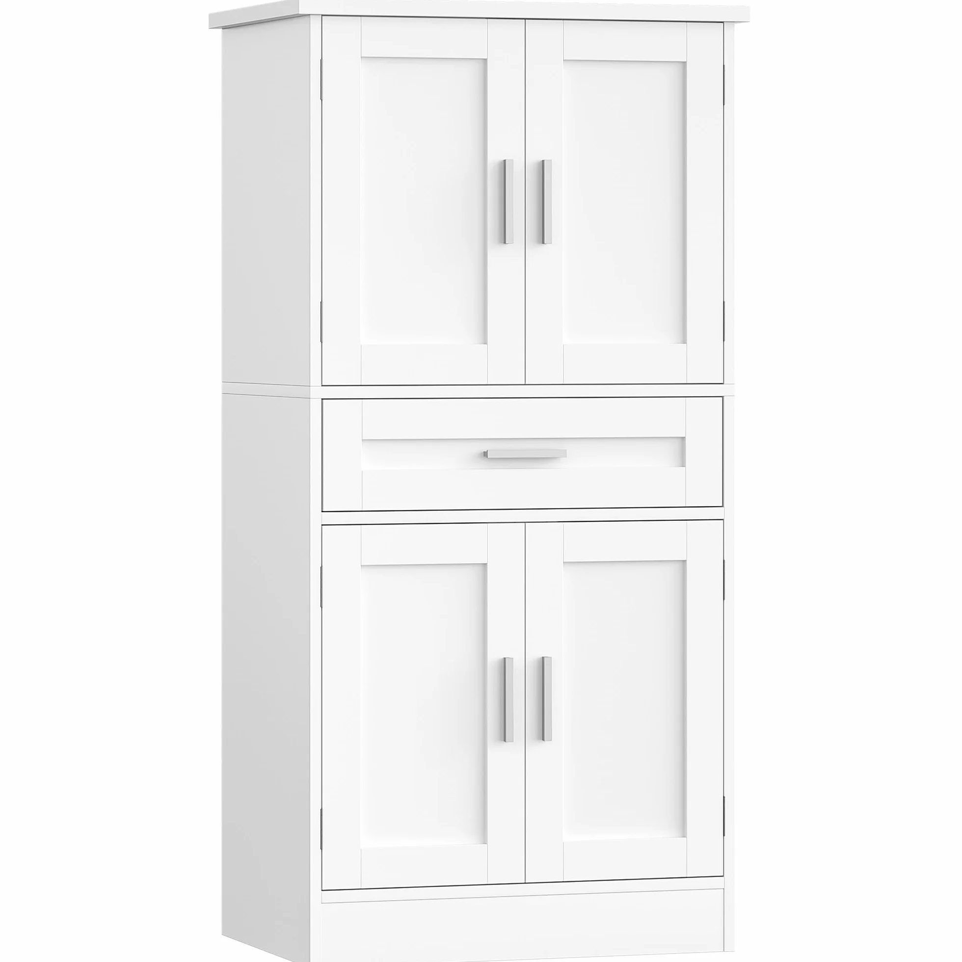 Alacena de Cocina 120 cm Aparador 4 Puertas 1 Cajón Armario Alto Blanco 40x60x120 cm