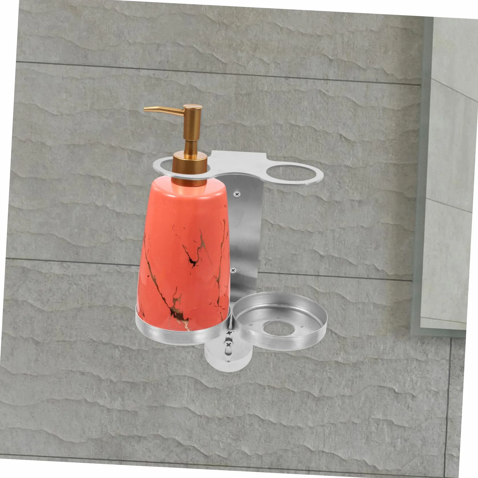 Cabilock Soporte de Pared Acabado Fino y Fácil Mantenimiento y Botellas de 6cm en Acero Inoxidable Plata para Dispensador de Jabón de Manos y Champú Adecuado para Ducha