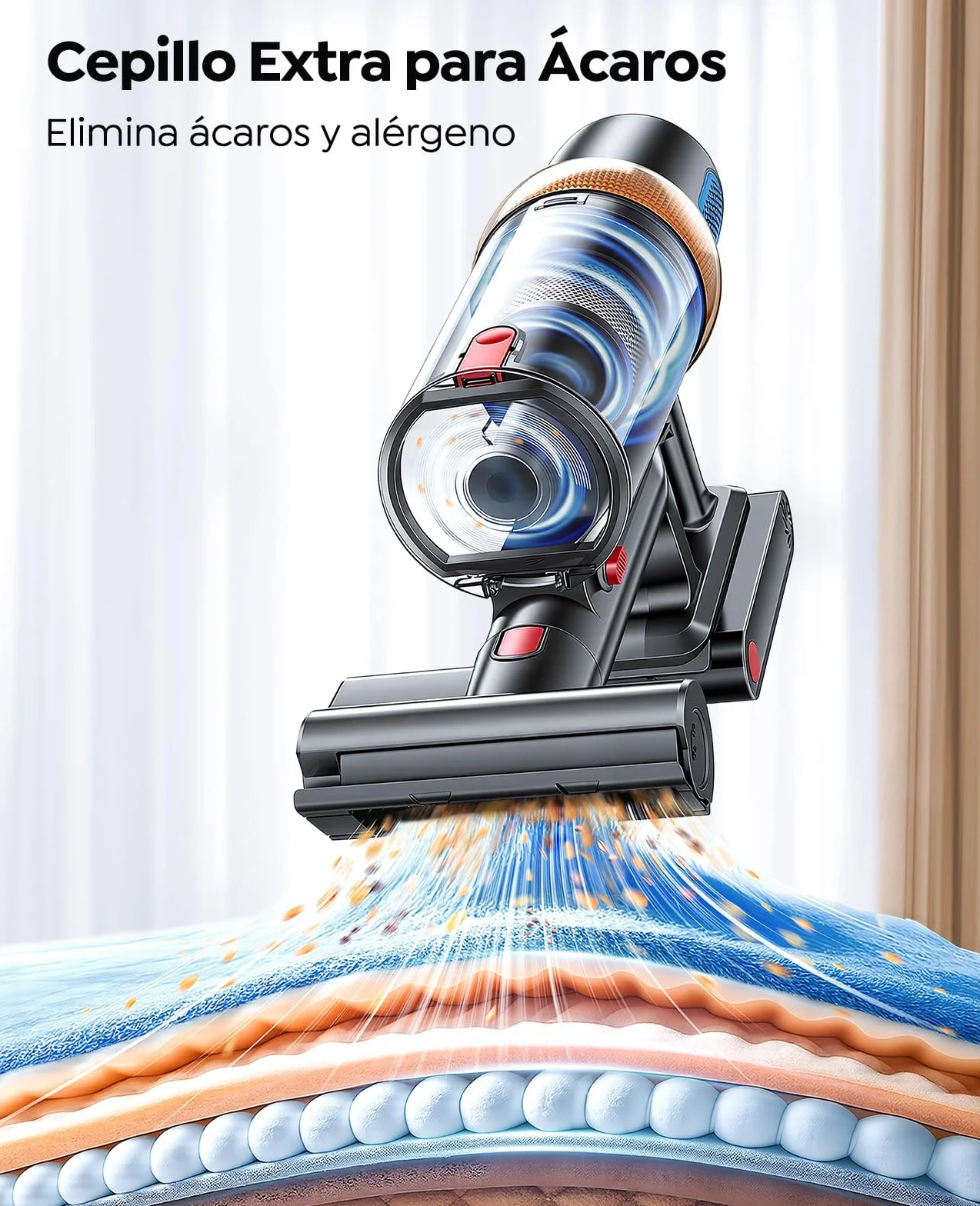 600W/50KPa Aspiradora sin Cable,65 Mins Autonomía,Aspirador Escoba Vertical con Cepillo Antiácaros,Pantalla Táctil,Función Aromática,Carga en Pared,Anti-Enredos,Luz LED,Adecuado Suelos/Sofás/Mascotas