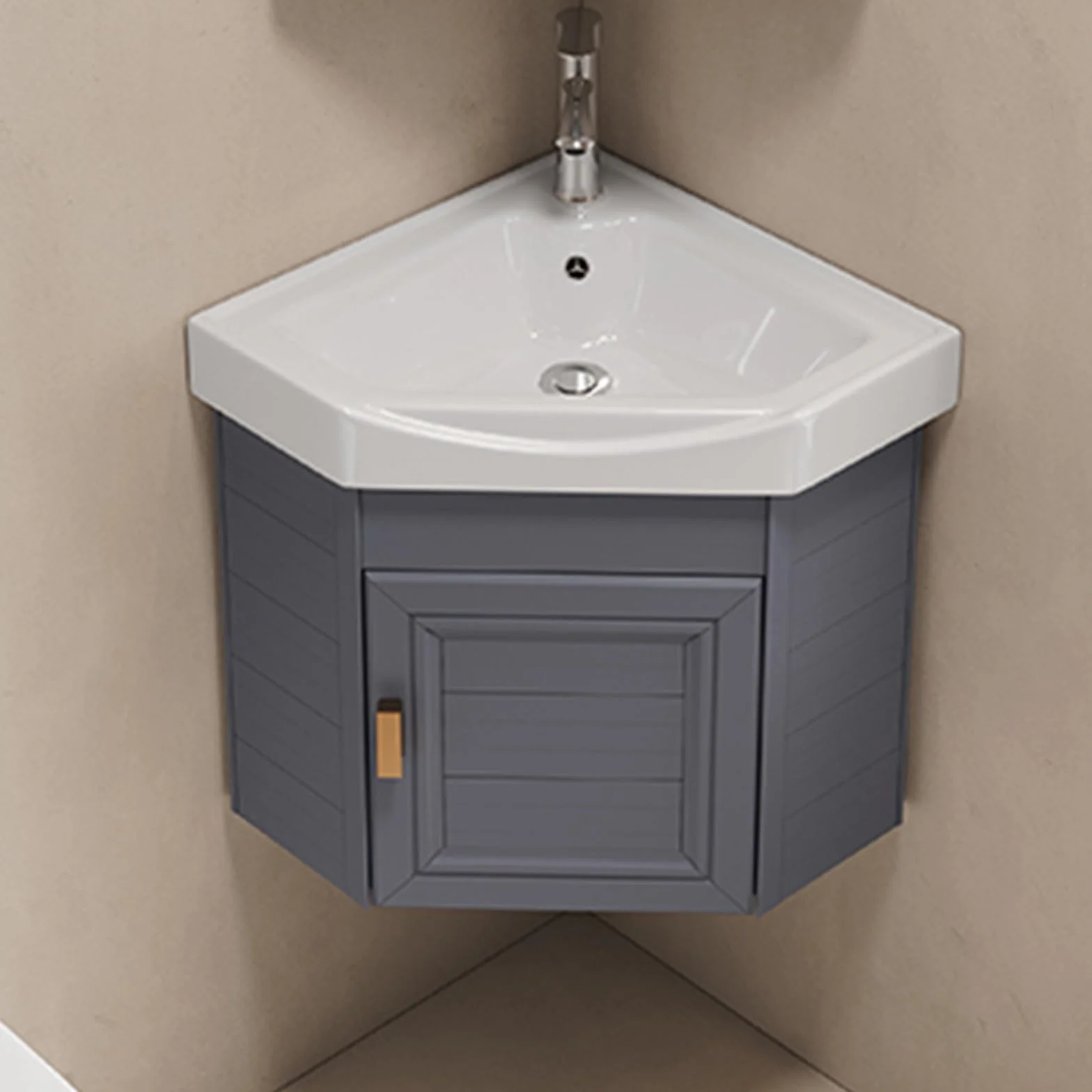 SDdPulse Moderno armario de esquina para baño con diseño de fregadero montado en la pared y grifo de frío y caliente, gran espacio de almacenamiento para espacios pequeños, ideal para la cocina del