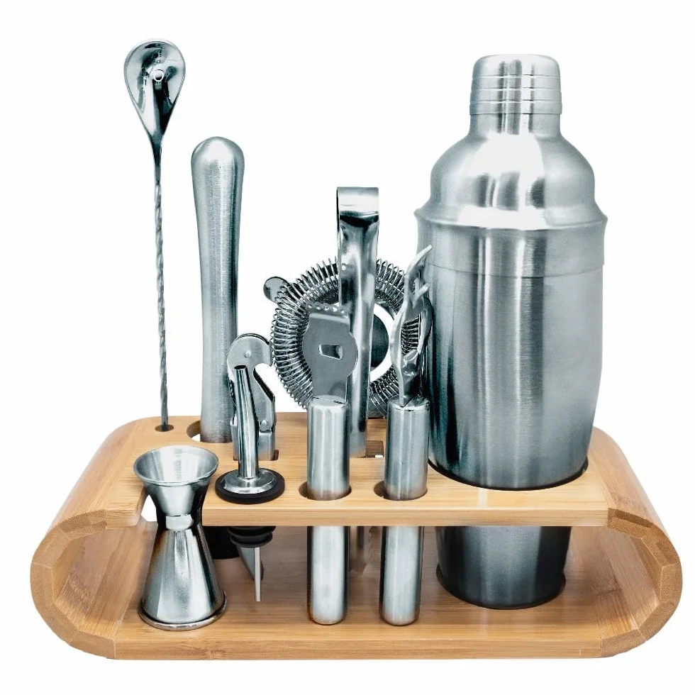Vin Bouquet FIK 1432 set cóctel completo con base bambú kit coctelería bartender profesional
