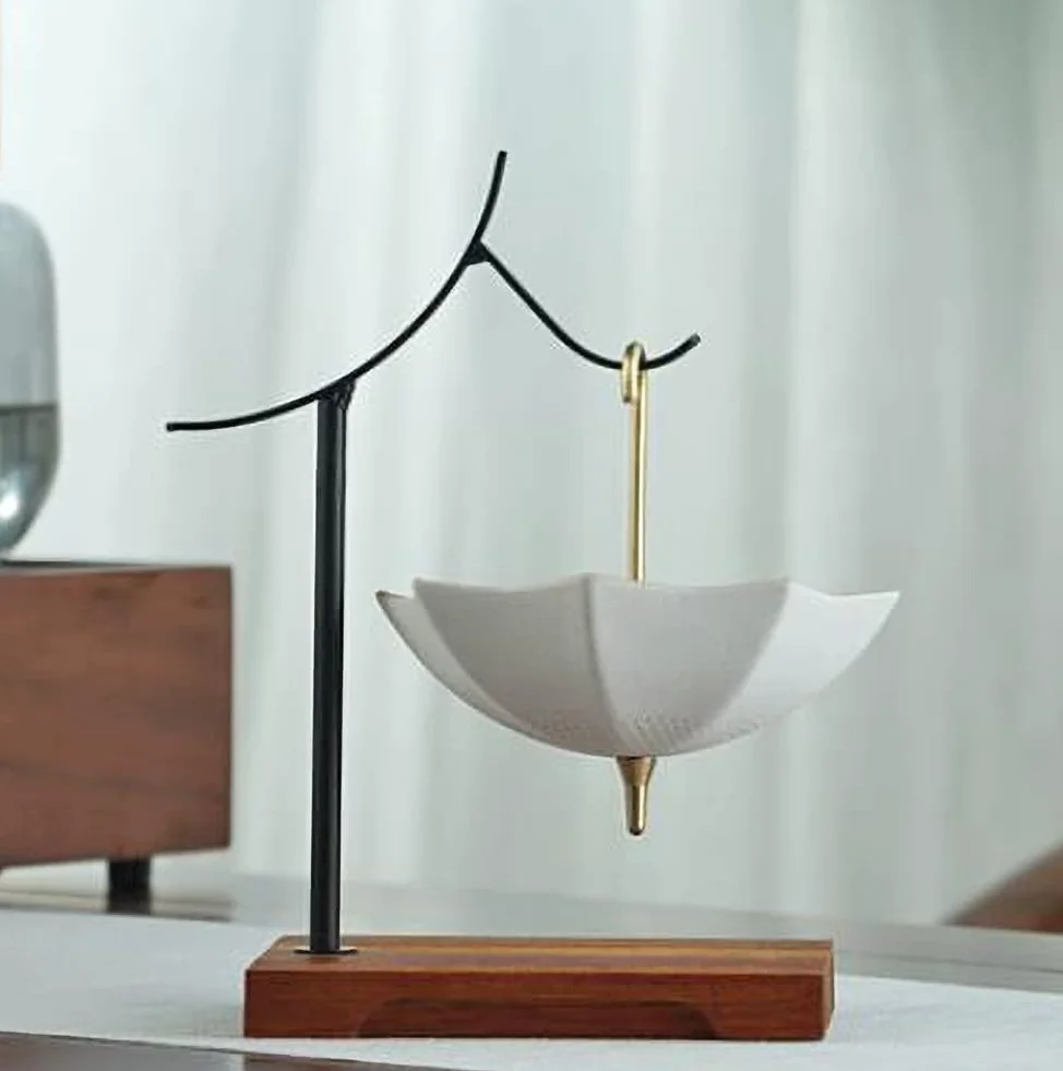 Infusor de té de malla fina de cerámica, infusor para té suelto, colador de malla fina, paraguas, decoración de mesa de té, filtro de té A07