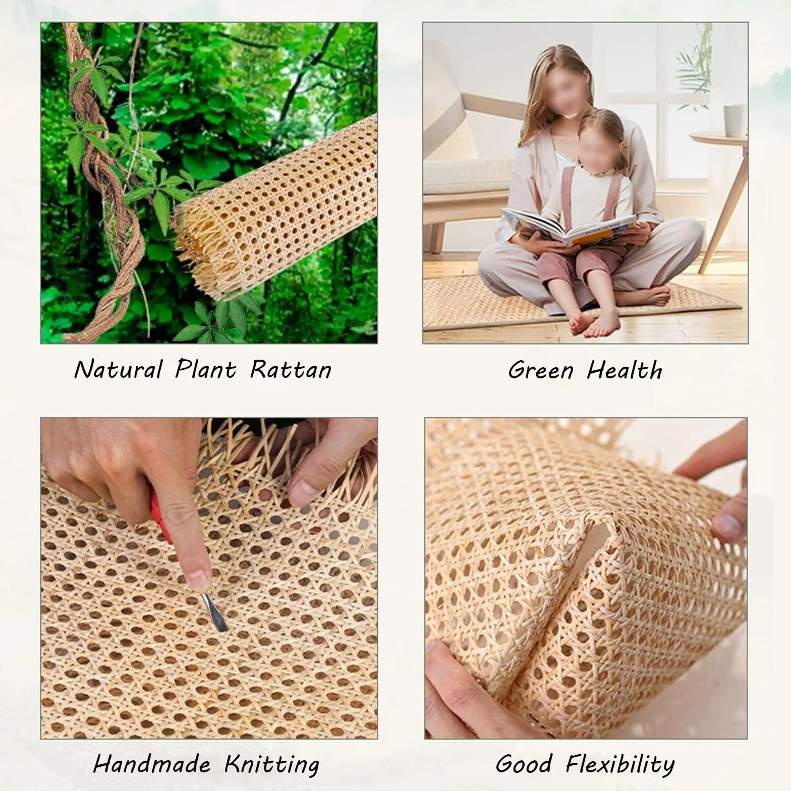 Rejilla de Mimbre Natural, Ratan Rollo Mimbre, Rollo de Ratán 80x100cm para Muebles, Mimbre Rollo, Rattan, Rollo Ratan, Material Plano de Ratán por Metros, Decoración para Sillas(80x250cm)