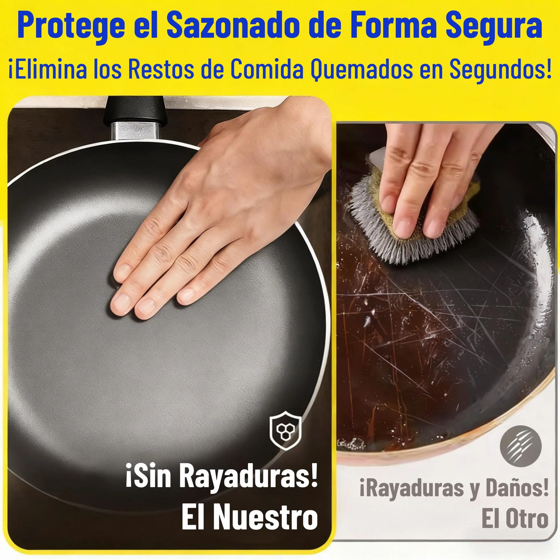 Amagabeli Limpiador de Hierro Fundido Acero Inoxidable 20x15,2cm Depurador Cota de Malla Parrillas Sartenes Hornos Holandeses