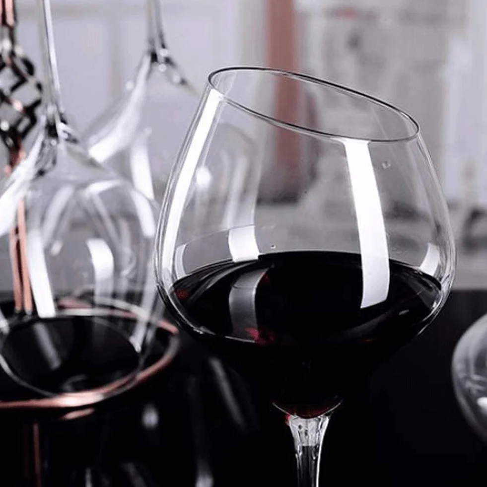 Exquisito Juego de 2 Copas de Vino Rojas con decantadores Cristal Artesanal Ideal para catas Profesionales Capacidad: 580 ml/19 6 oz Cristalería Elegante