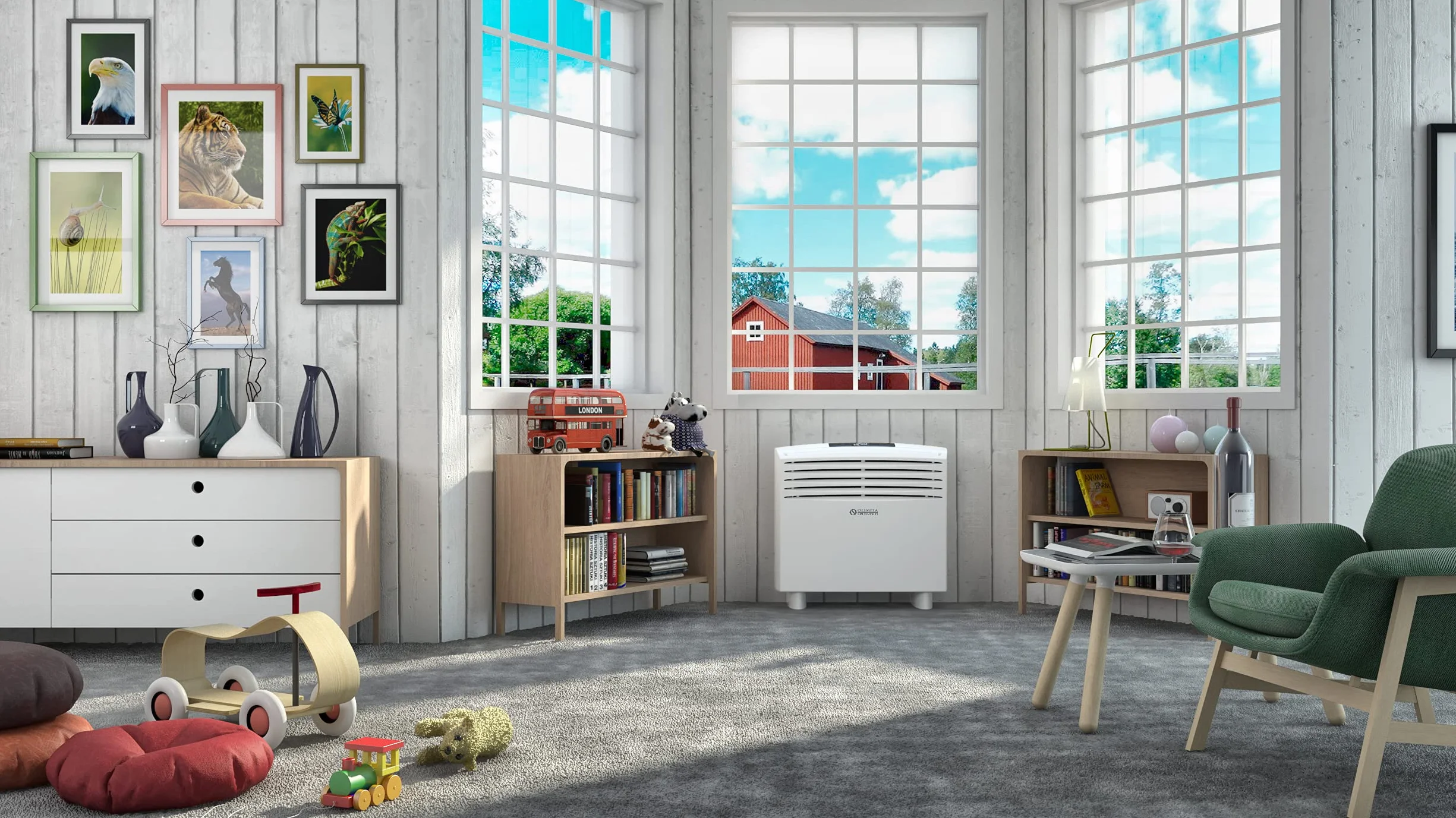 Olimpia Splendid, Unico Easy S2 HP - Bombas de calor sin unidad exterior, potencia 2,0 kW, clase A, refrigeración, calefacción, deshumidificación, ventilación, pantalla táctil