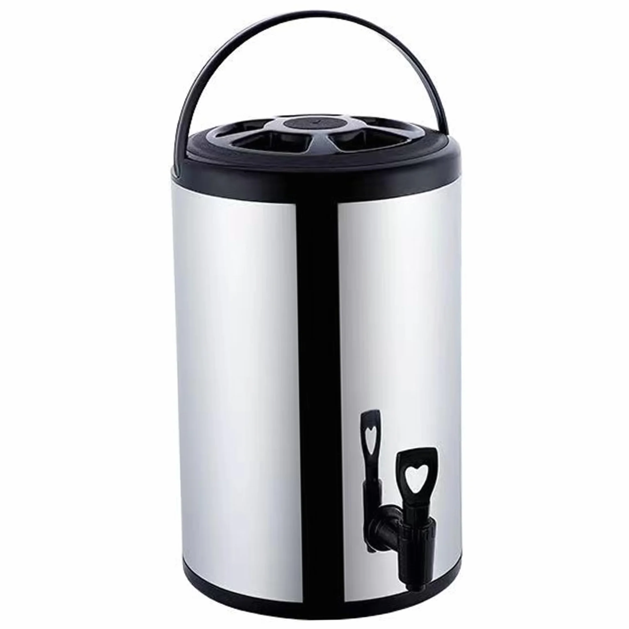 Dispensador de bebidas aislado, urna grande de acero inoxidable de 6 L con retención de temperatura de larga duración para puestos de alimentos y tiendas de desayuno, color negro