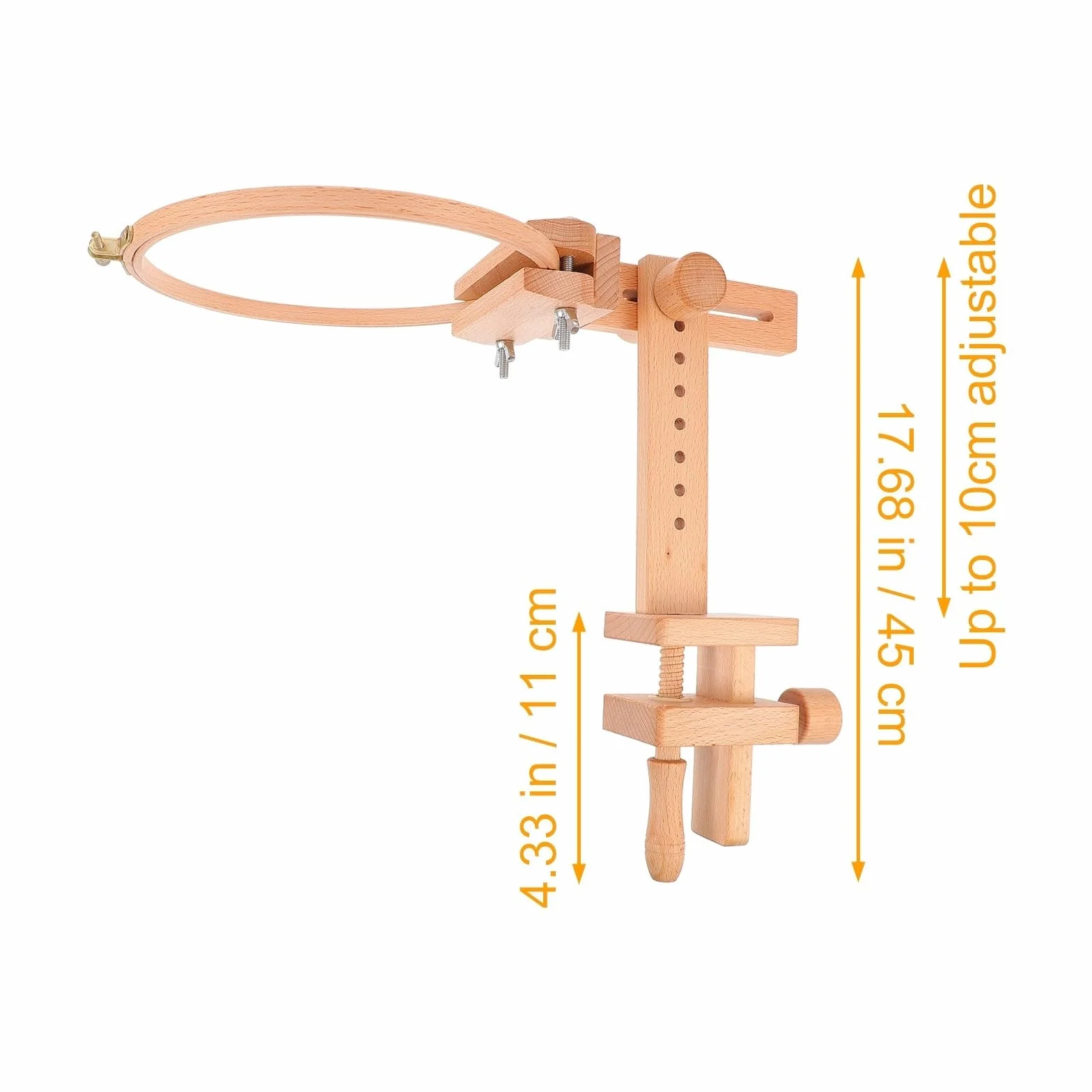 ADOCARN Soporte de Bordado y Montaje Simple de Madera Rotación 360 Grados para Bastidores de Bordar en Proyectos DIY y Manualidades